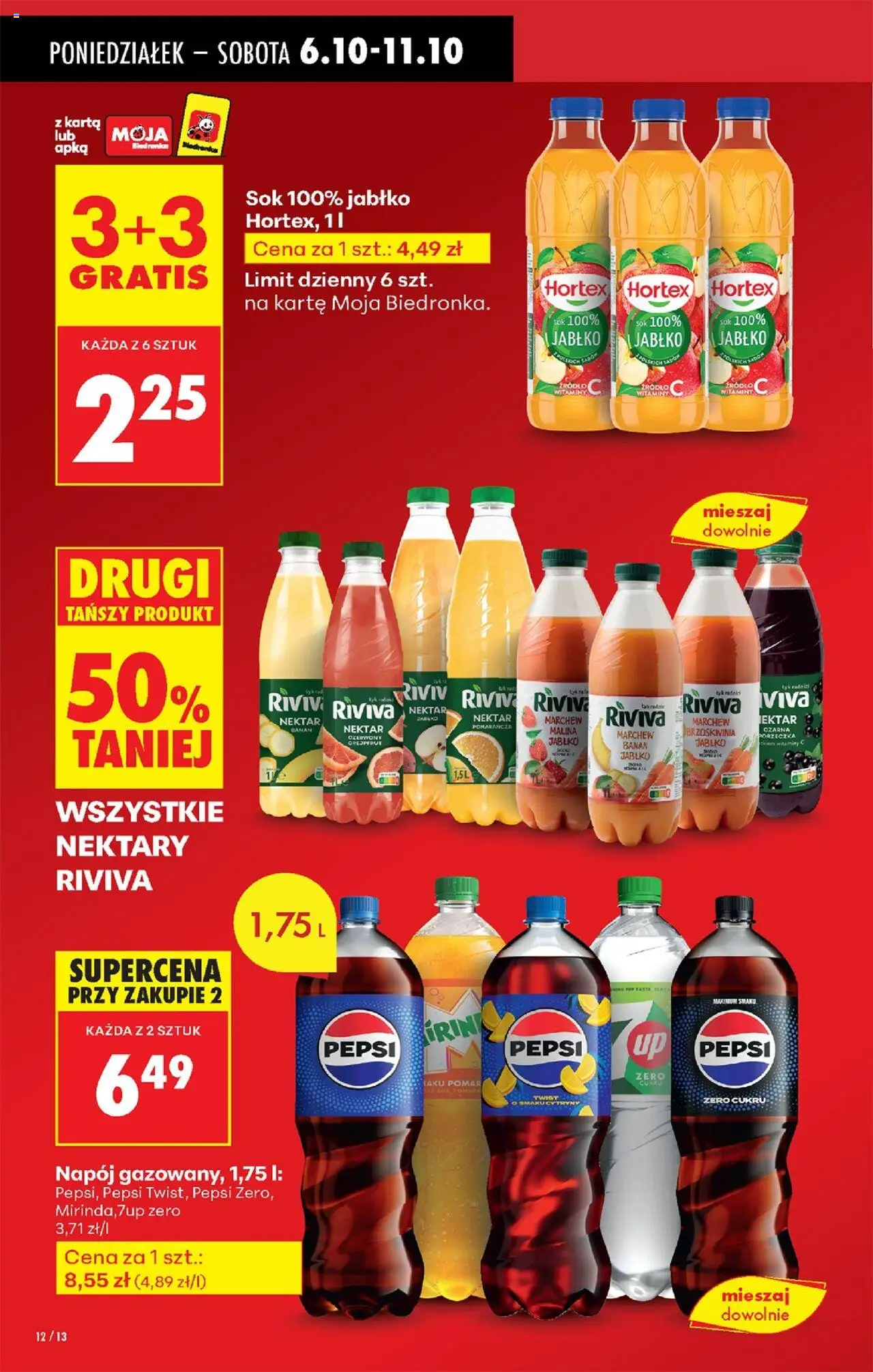 Biedronka gazetka od 06.10.2025 | Strona: 14 | Produkty: Malina, Porzeczka, Sok, Banan