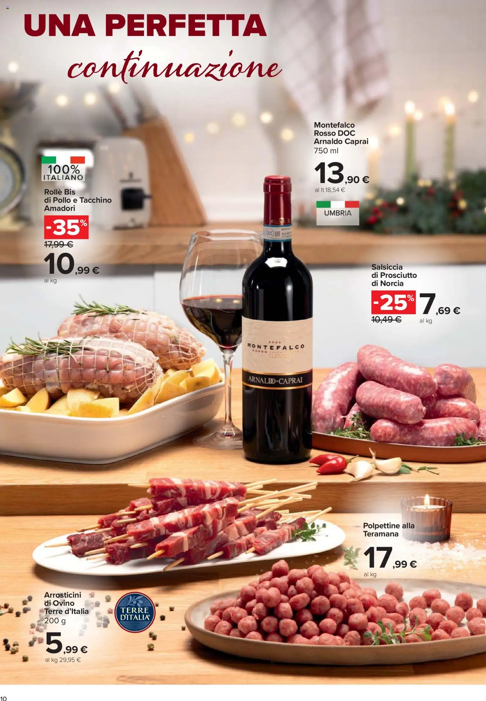 Volantino Carrefour del 27.11.2025 | Pagina: 10 | Prodotti: Tacchino, Prosciutto, Salsiccia, Ovino