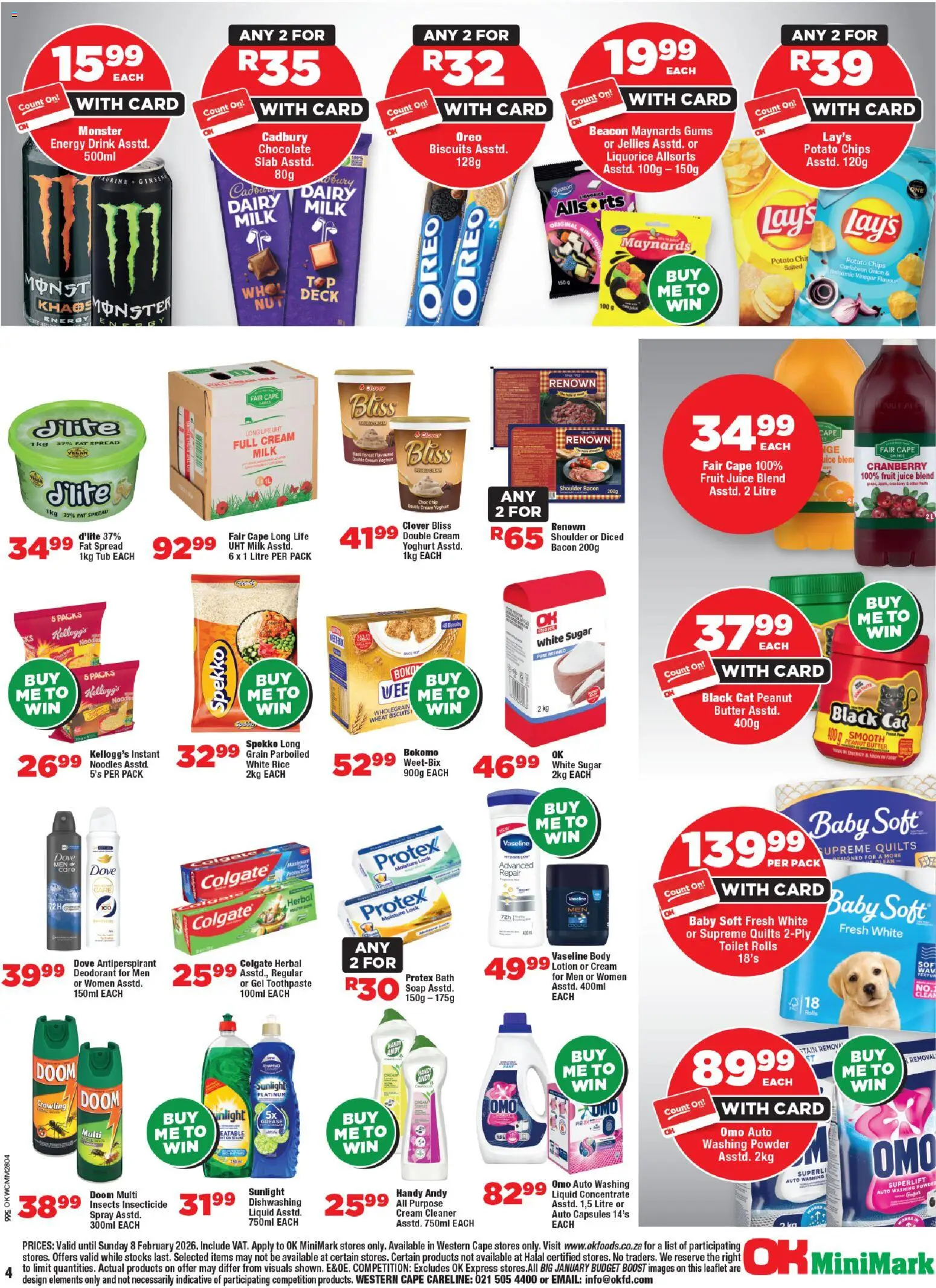 New OK Foods catalogue – valid from 21.01.2026 | Page: 4 | Products: Biscuits, Fat spread, Washing powder, Lotion