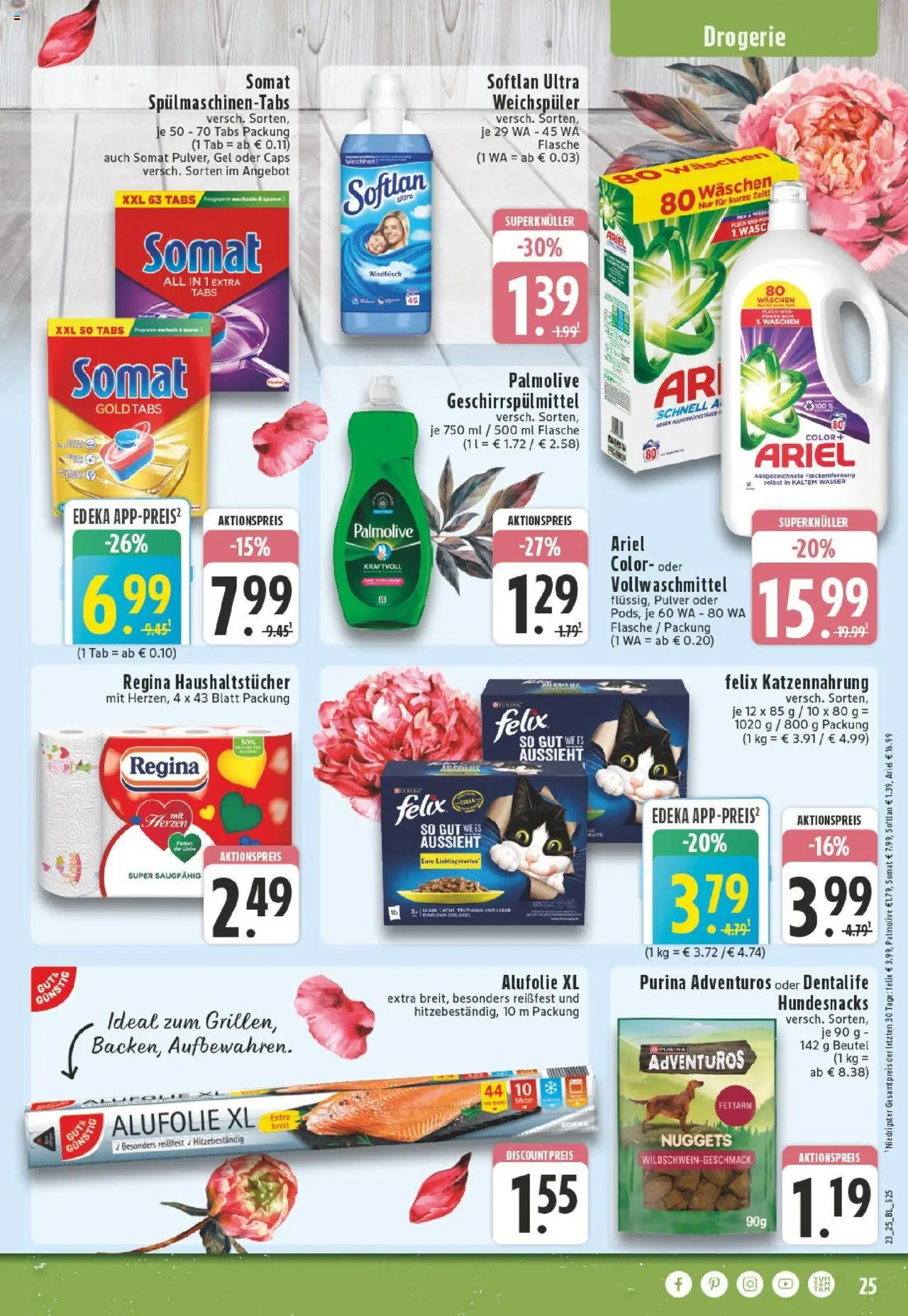 Edeka prospekt Düsseldorf	 - gültig ab dem 01.06.2025 | Seite: 25 | Produkte: Ariel, Wasser, Spülmaschinentabs, Geschirrspülmittel