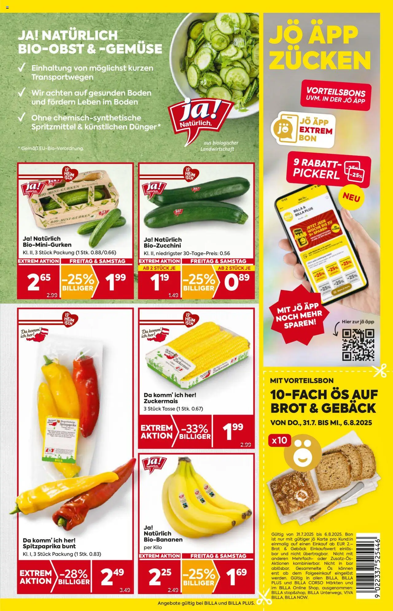 Billa Flugblatt - Burgenland gültig ab 31.07.2025 | Seite: 7 | Produkte: Gemüse, Brot