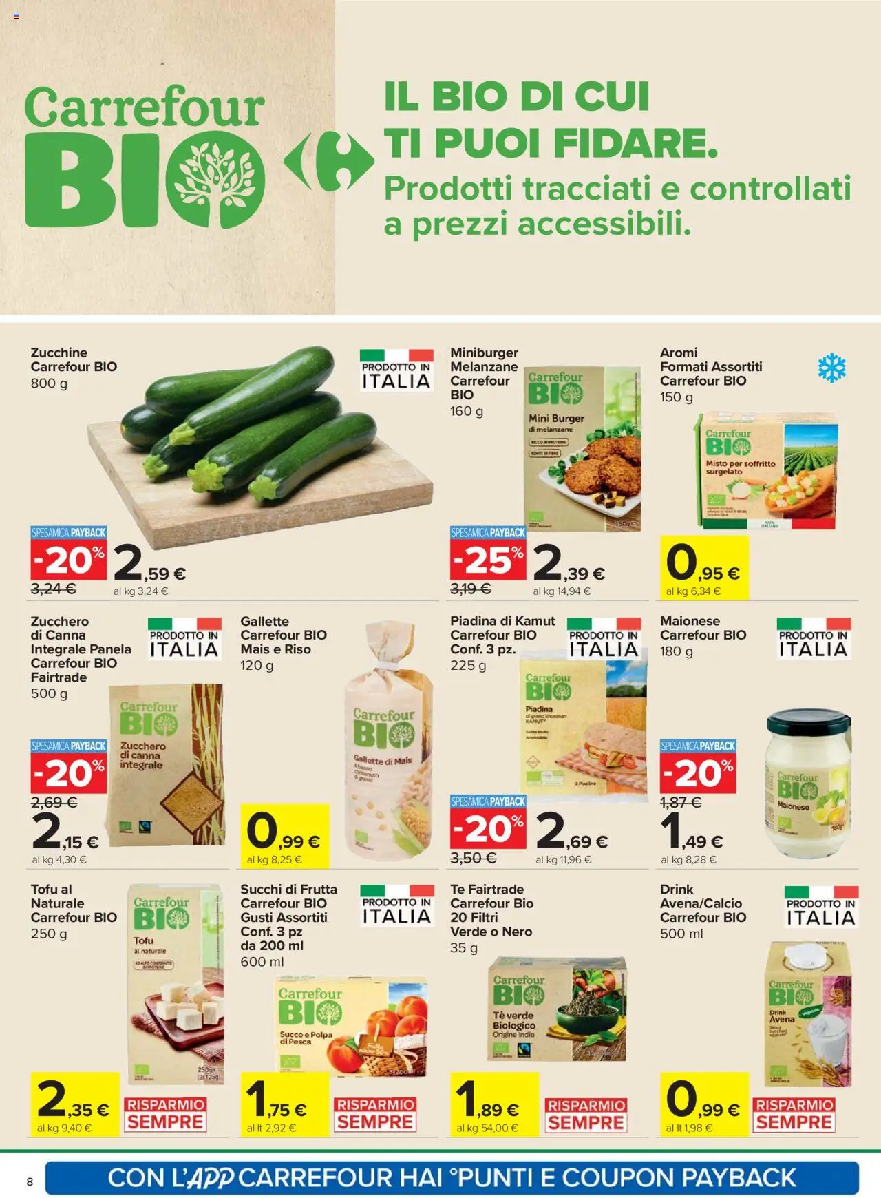Volantino Carrefour del 14.10.2025 | Pagina: 8 | Prodotti: Riso, Maionese, Pesca, Piadina