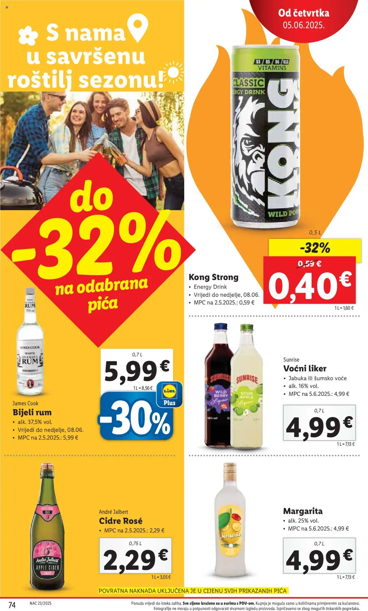 Lidl katalog | vrijedi od 02.06.2025 | Stranica: 74 | Proizvodi: Šumsko voće, Pica, Liker, Rum
