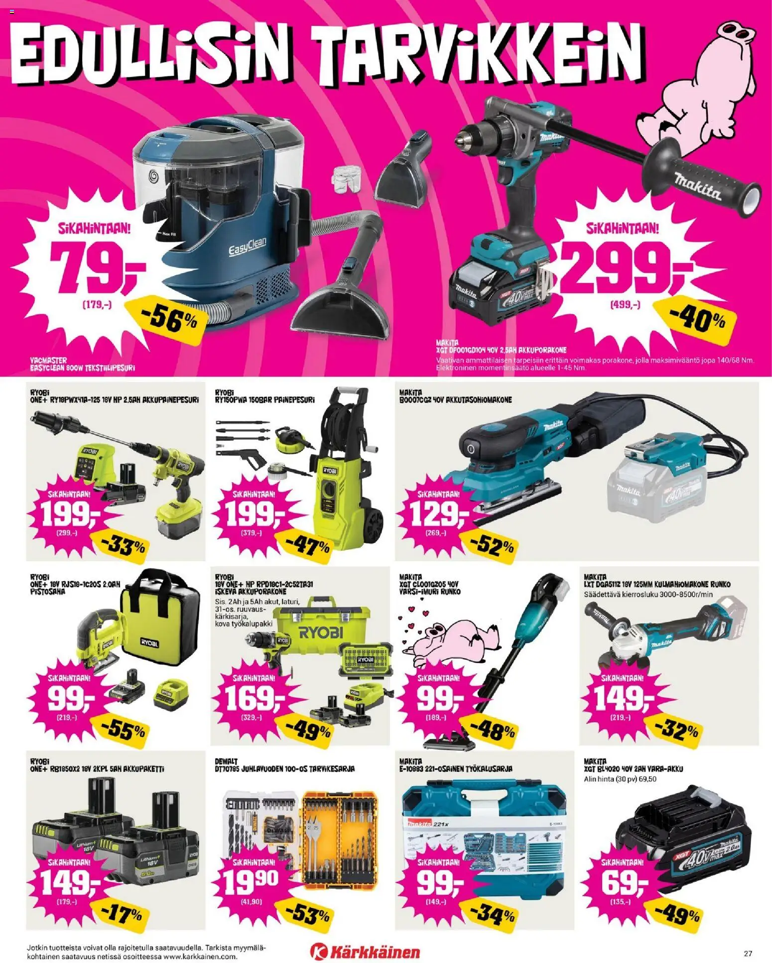Kärkkäinen tarjoukset – voimassa 08.04.2026 alkaen | Sivu: 27 | Tuotteet: Painepesuri, Työkalupakki
