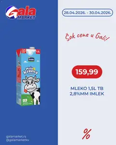 Gala MARKET katalog Šok cene - pregled Gala MARKET kataloga - važi od 28.04.2026
