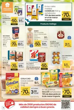Vista previa Eroski - Quieres ahorrar conmigo válido desde el 26.03.2026 | Página: 16 | Productos: Pan, Chocolate, Copos, Pan de molde