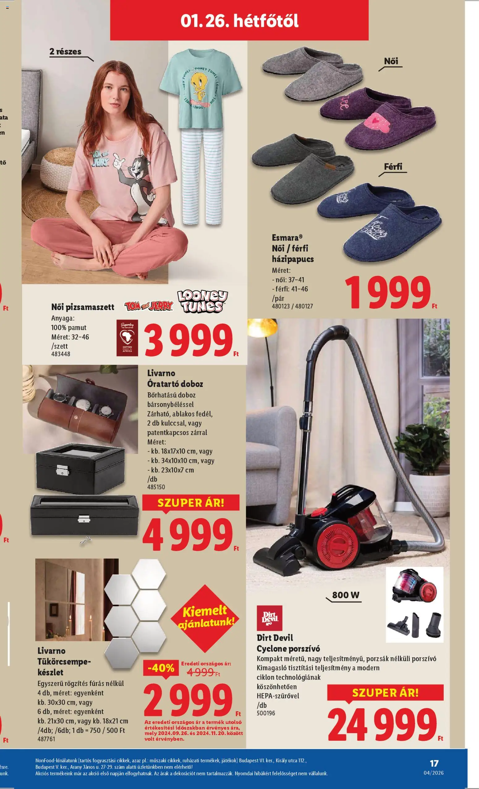 Lidl akciós ujság - amely érvényes a következő dátumtól: 22.01.2026 | Oldal: 17 | Termékek: Porzsák nélküli porszívó, Porszívó, Játékok, Doboz