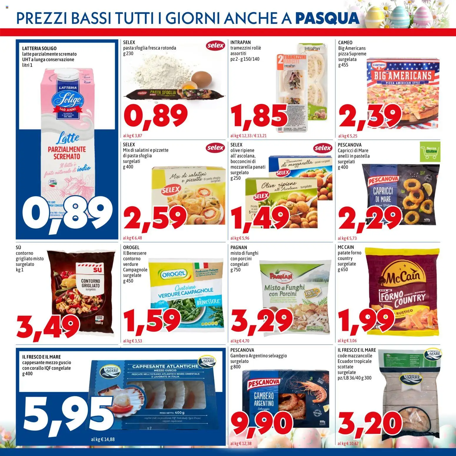 Volantino Mega del 26.03.2026 | Pagina: 7 | Prodotti: Pasta sfoglia, Mazzancolle, Mozzarella, Olive