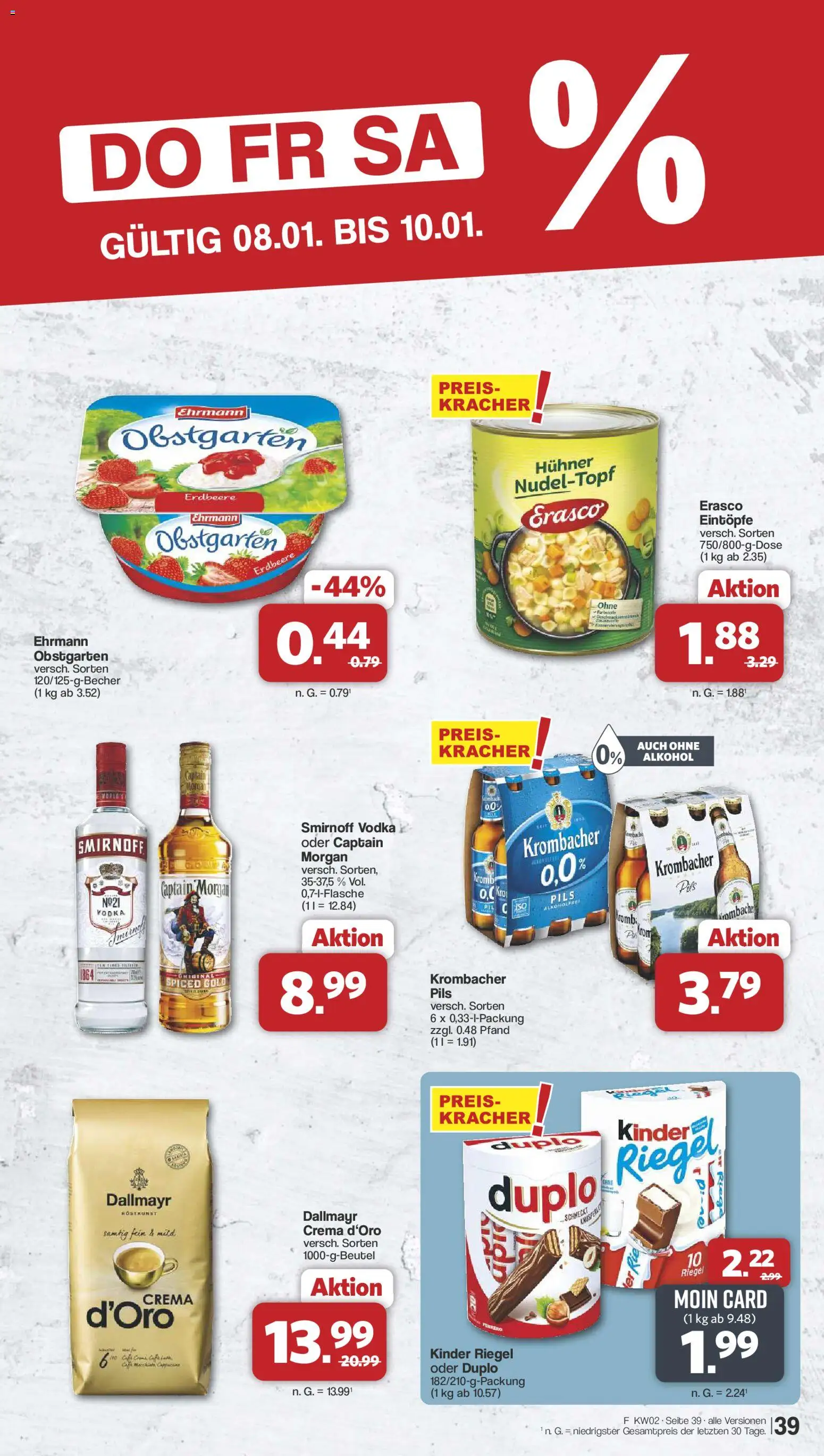 Famila Nordwest Prospekt 	 – gültig ab 05.01.2026 | Seite: 40 | Produkte: Krombacher, Captain morgan, Vodka, Erasco