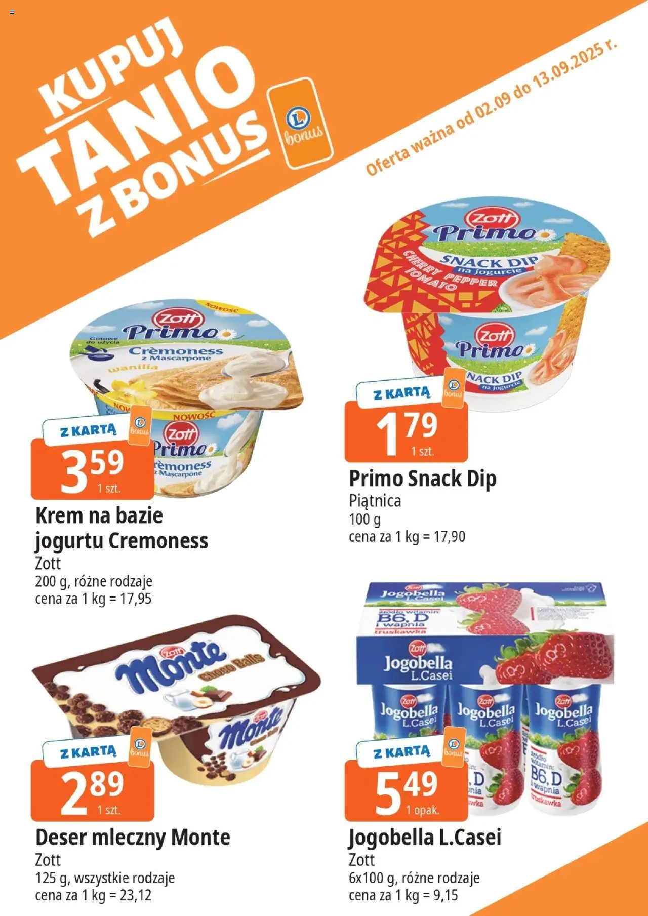 E.Leclerc Gazetka - Warszawa Jerozolimskie kupony dodatkowe od 02.09.2025 | Strona: 6 | Produkty: Karta, Mascarpone, Krem