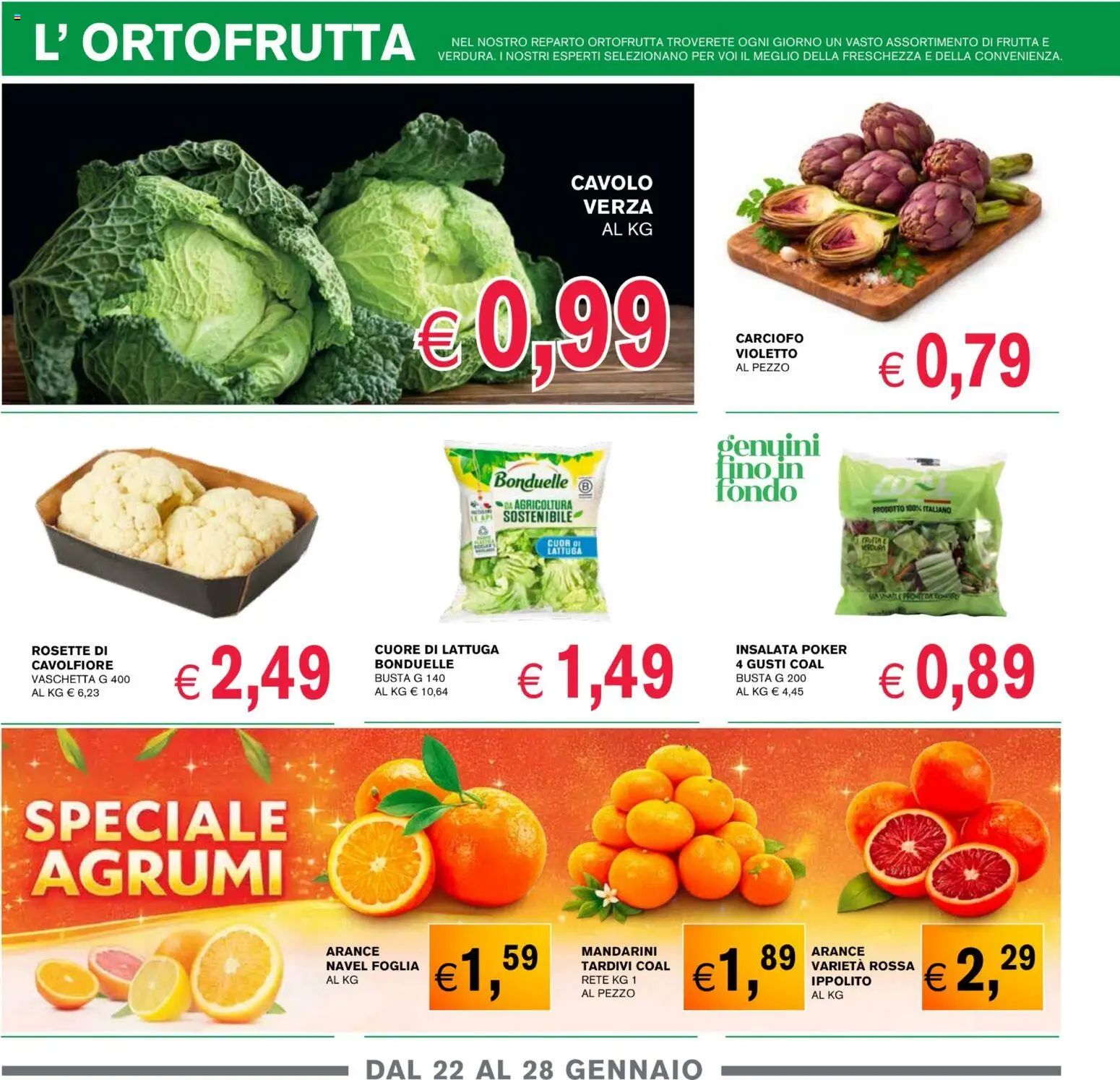 Volantino Coal del 22.01.2026 | Pagina: 2 | Prodotti: Mandarini, Insalata, Frutta, Cavolfiore