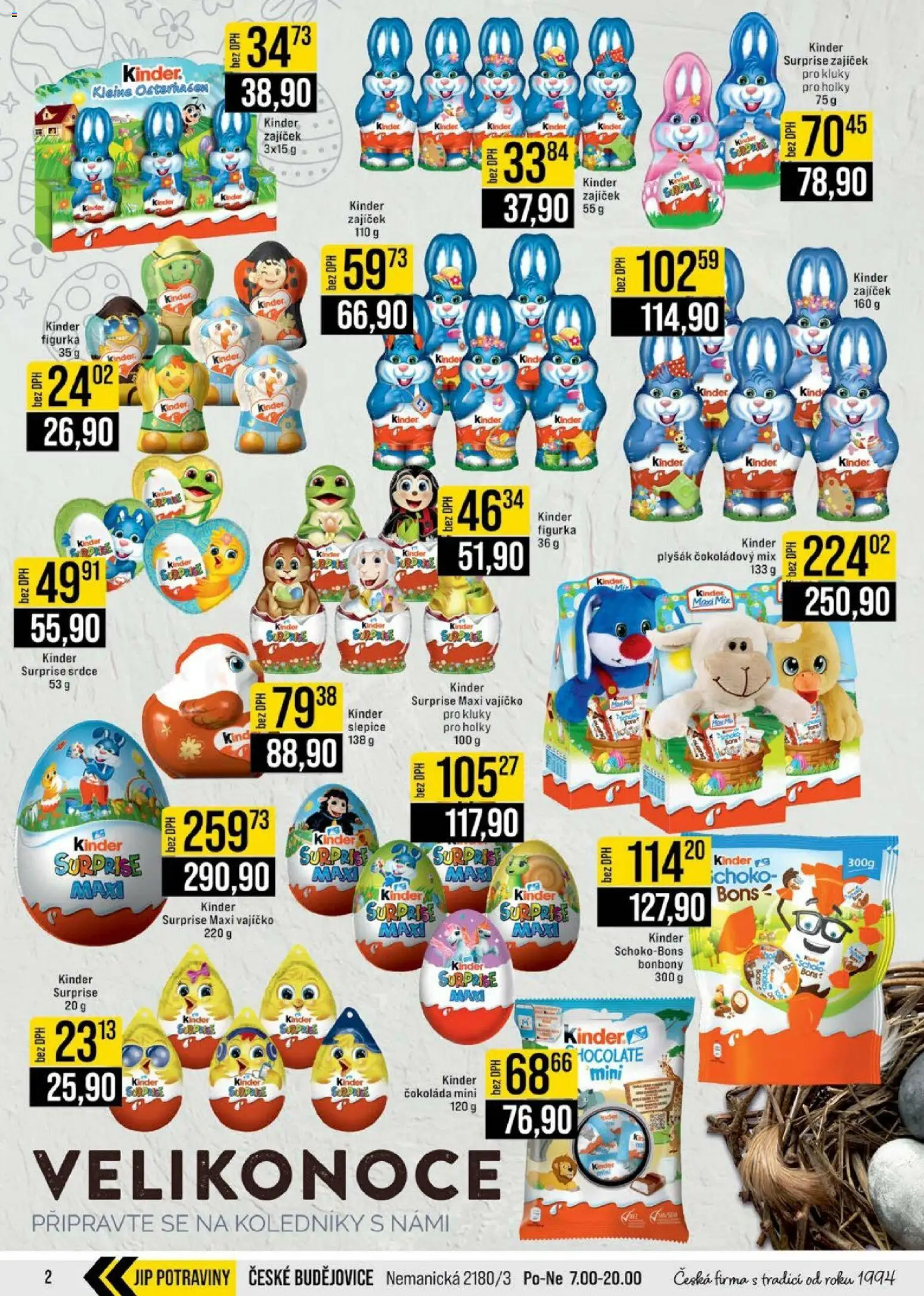 Jip leták - Cash & Carry od 25.02.2026 | Strana: 2 | Produkty: Bonbóny, Potraviny, Kinder, Plyšák