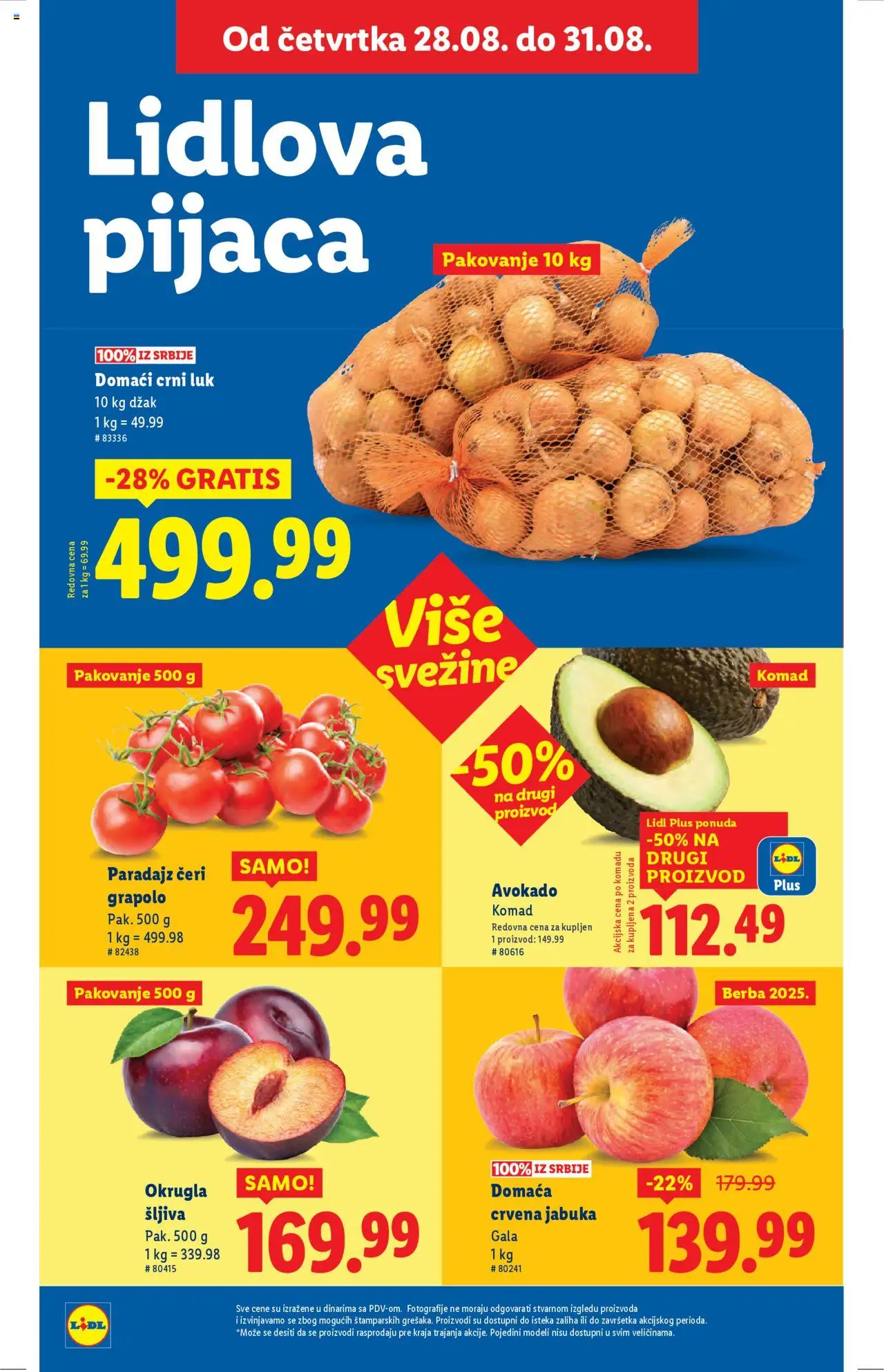 Lidl katalog - važi od 28.08.2025 | Strana: 10 | Proizvode: Crni luk, Avokado, Pakovanje, Šljiva