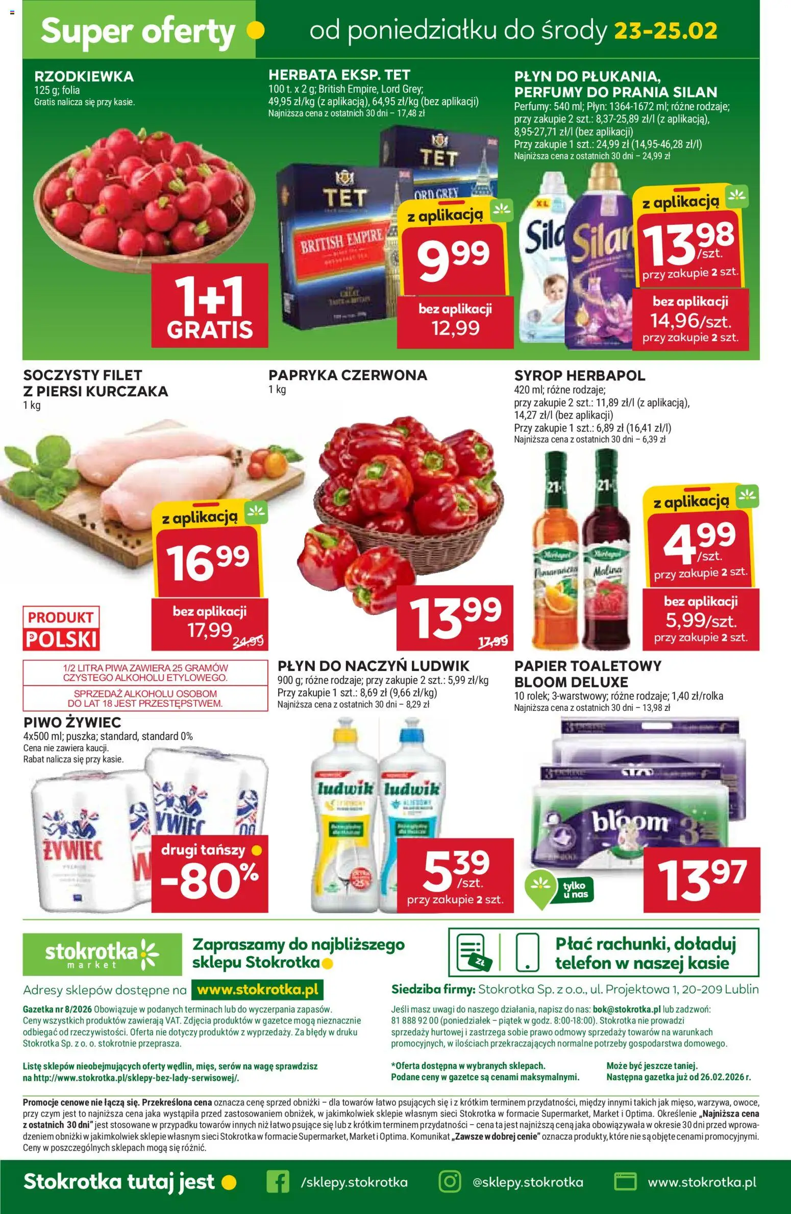 Stokrotka Gazetka - Market od 19.02.2026 | Strona: 26 | Produkty: Piersi, Stokrotka, Papryka czerwona, Piwo