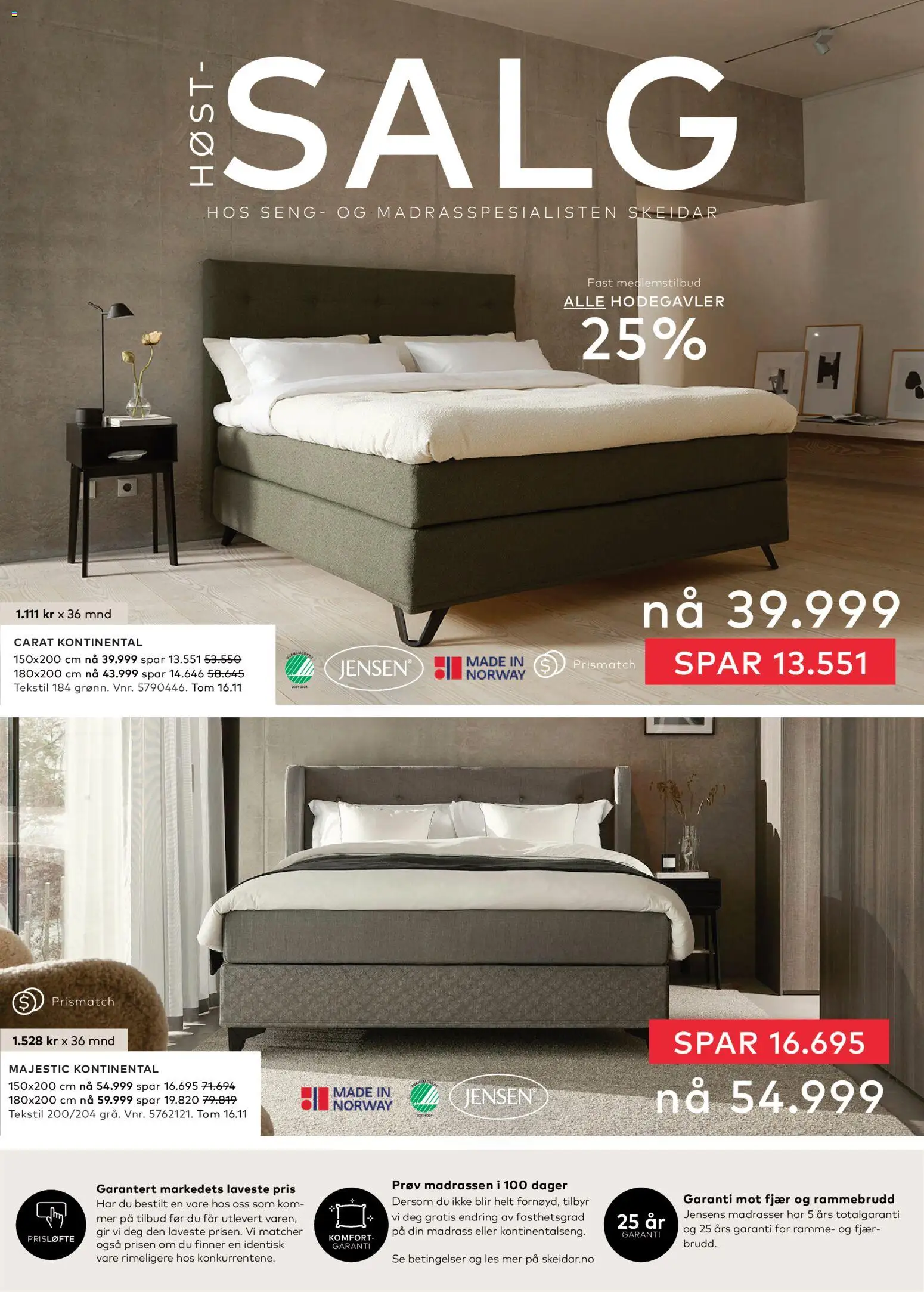 {H1} | Side: 19 | Produkter: Kontinentalseng, Seng, Madrass