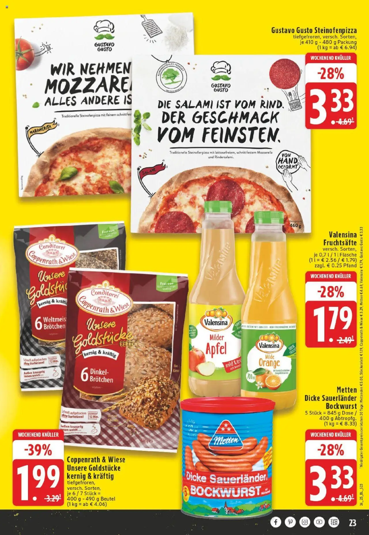 Edeka prospekt Schwerte - Holzen	 - gültig ab dem 08.06.2025 | Seite: 23 | Produkte: Bockwurst, Dicke sauerlander bockwurst, Mozzarella, Pizza