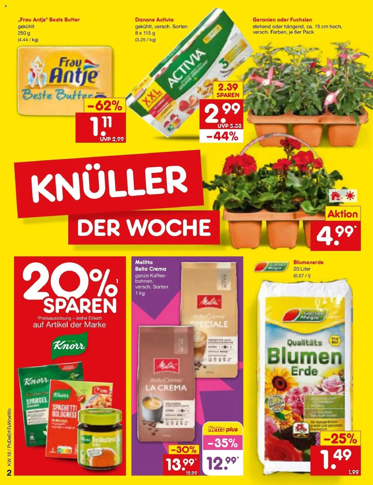 Netto Marken-Discount Prospekt Katzweiler	 – gültig ab 27.04.2026 | Seite: 2 | Produkte: Activia, Danone activia, Kaffee, Blumen