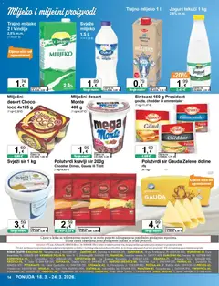 Katalog KTC - Pregled kataloga iz trgovine KTC, vrijedi od 18.03.2026 | Stranica: 14 | Proizvodi: Vindija, Gauda, Jogurt, Toast