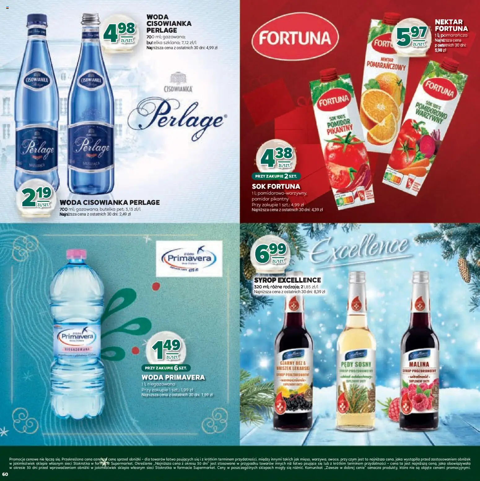 Stokrotka Gazetka - Boże Narodzenie od 11.12.2025 | Strona: 60 | Produkty: Malina, Stokrotka, Sok, Woda