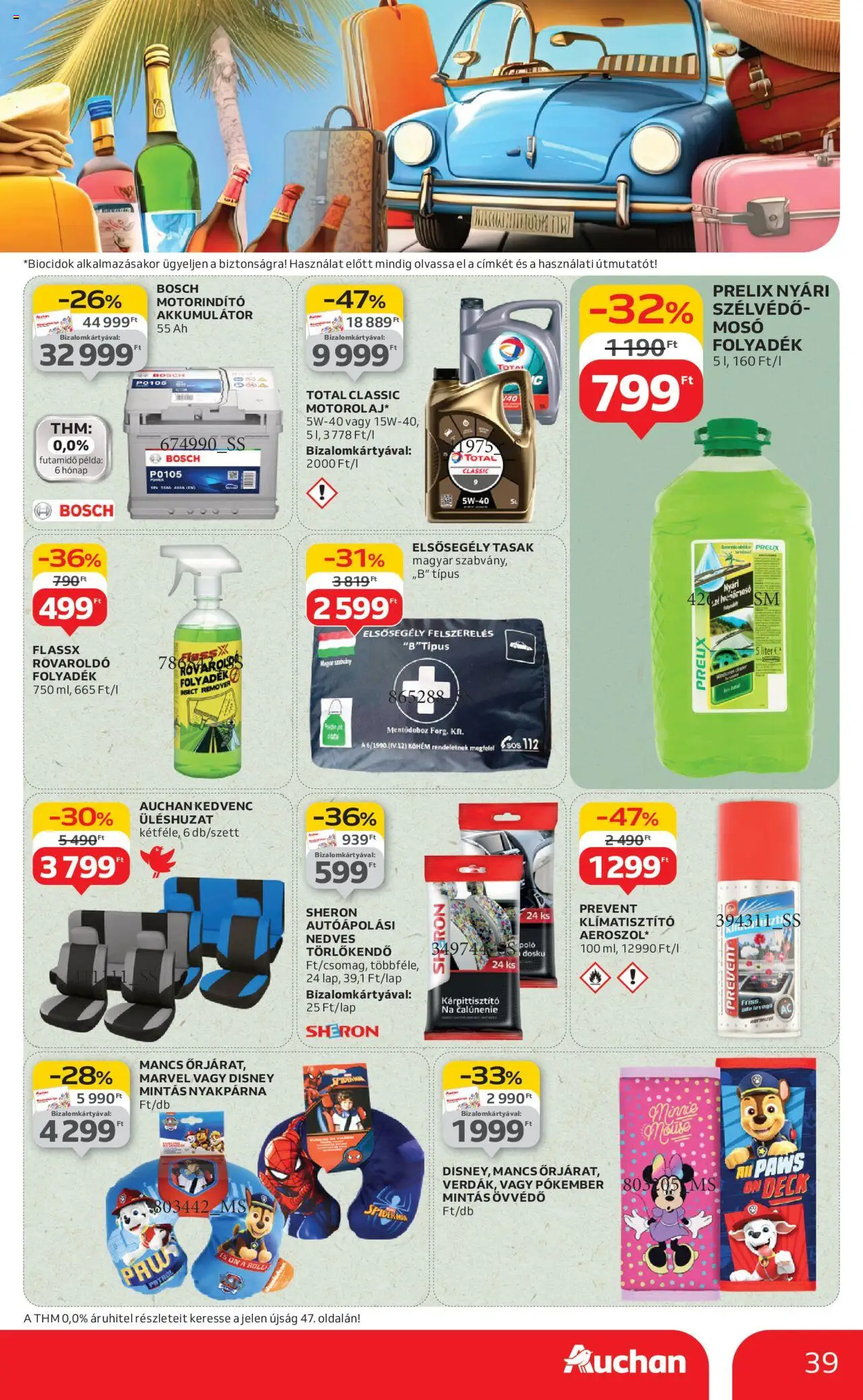 Auchan akciós ujság - amely érvényes a következő dátumtól: 07.08.2025 | Oldal: 39 | Termékek: Törlőkendő, Akkumulátor
