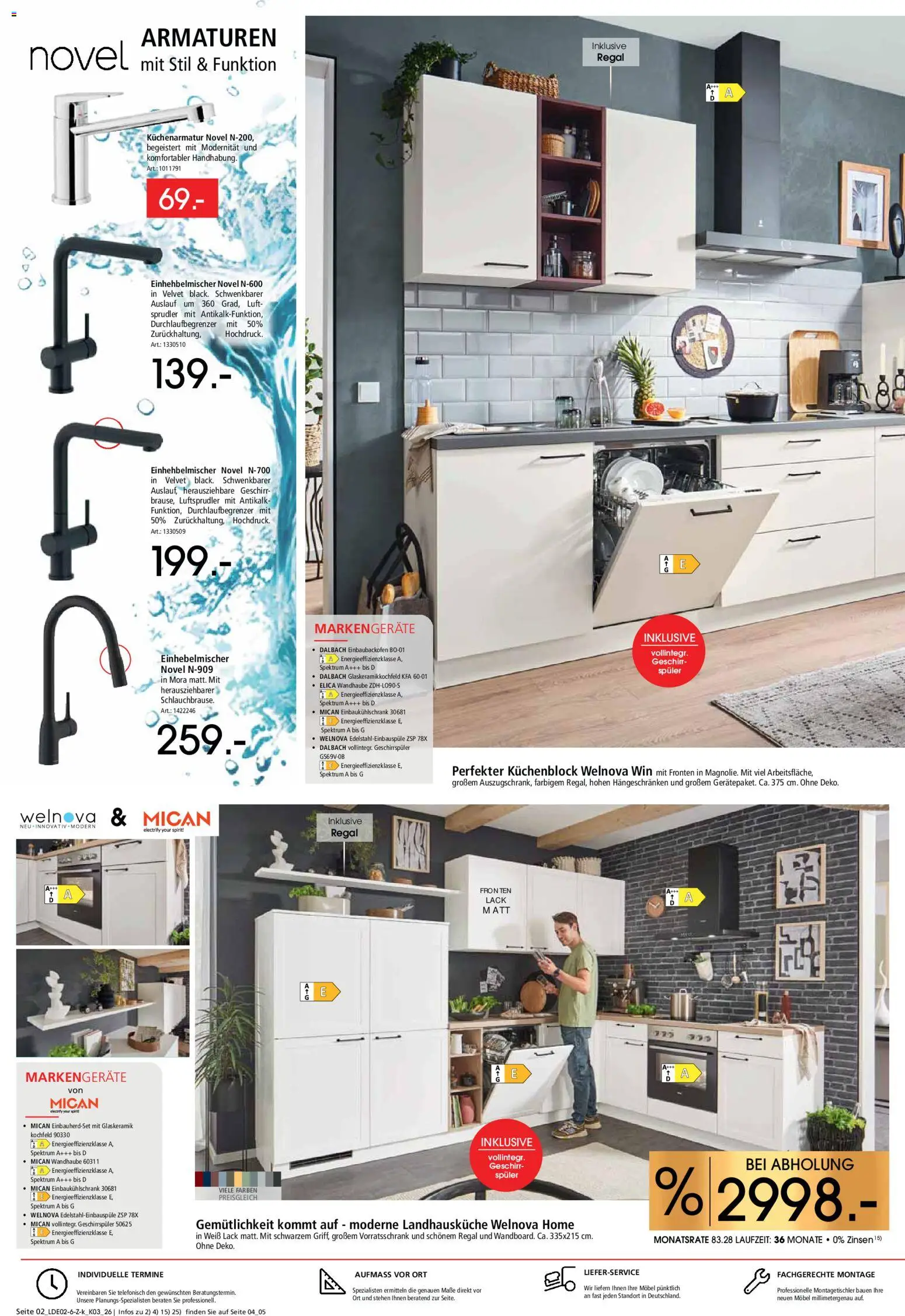 Zurbrüggen Küchen für Ihr Zuhause – gültig ab 22.02.2026 | Seite: 2 | Produkte: Geschirrspüler, Küchenblock, Regal, Kochfeld