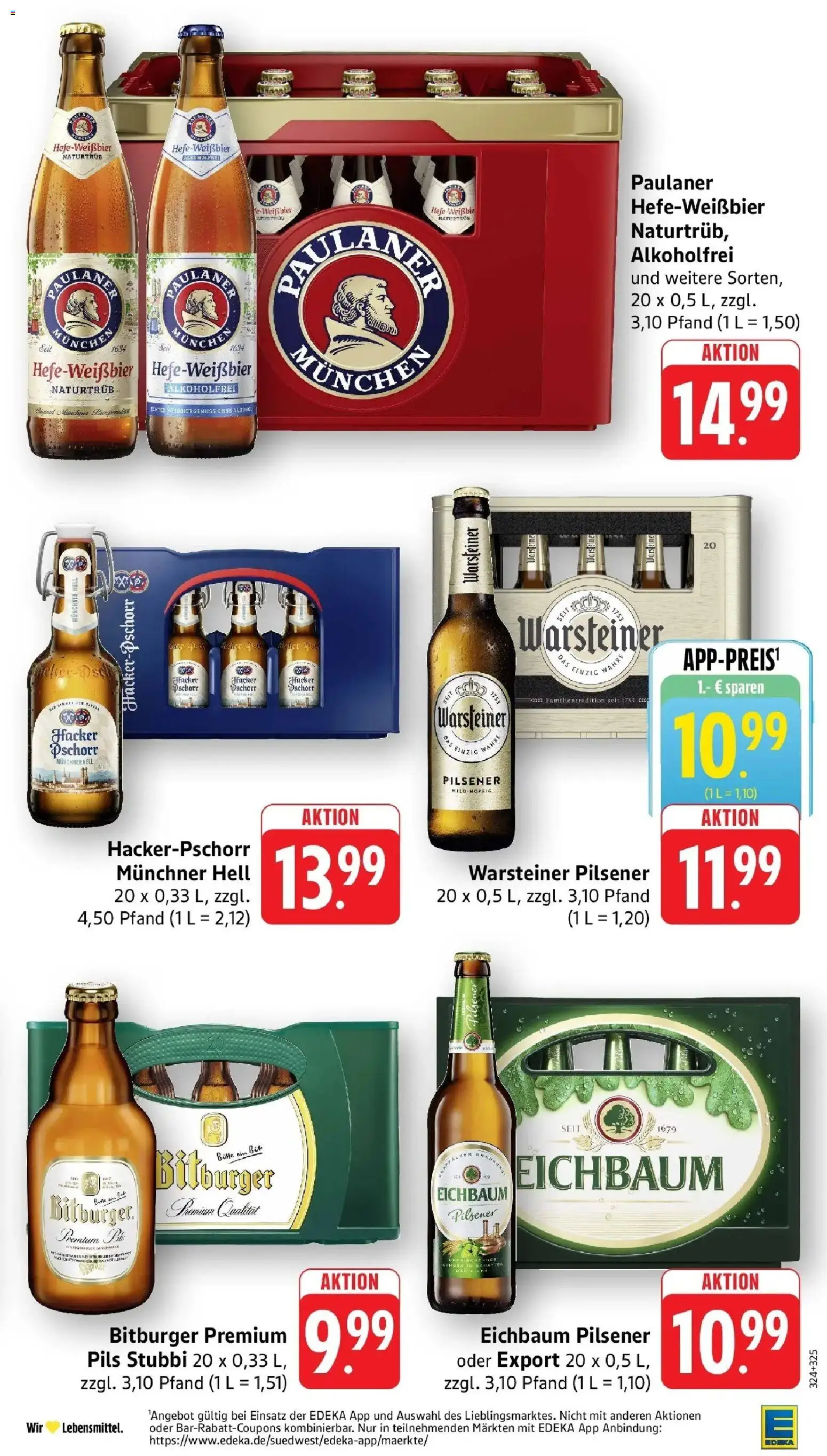 Edeka prospekt Ludwigshafen	 – gültig ab 20.04.2026 | Seite: 33 | Produkte: Bitburger, Bier, Warsteiner, Paulaner