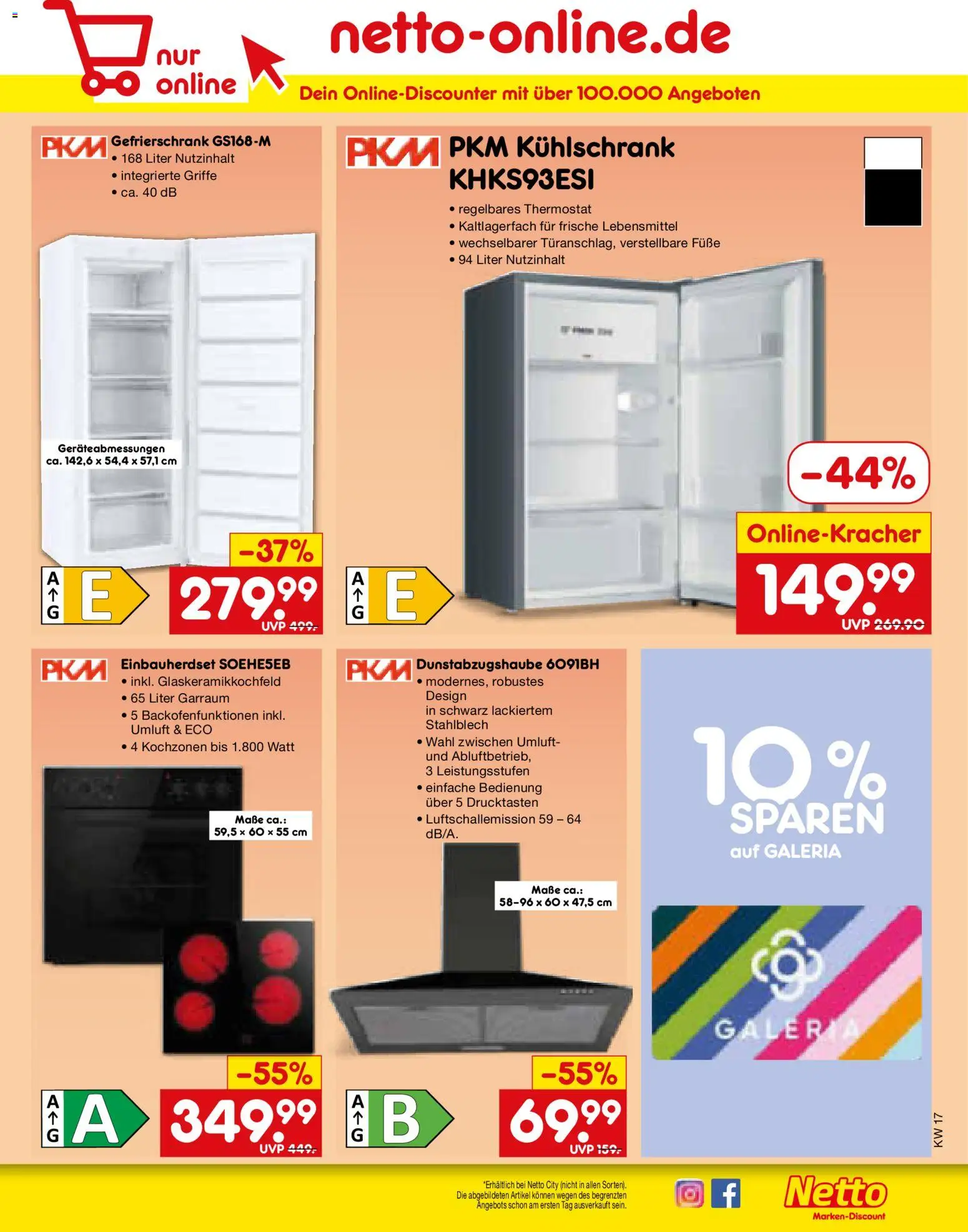 Netto Marken-Discount Prospekt 	 – gültig ab 20.04.2026 | Seite: 39 | Produkte: Gefrierschrank, Kühlschrank