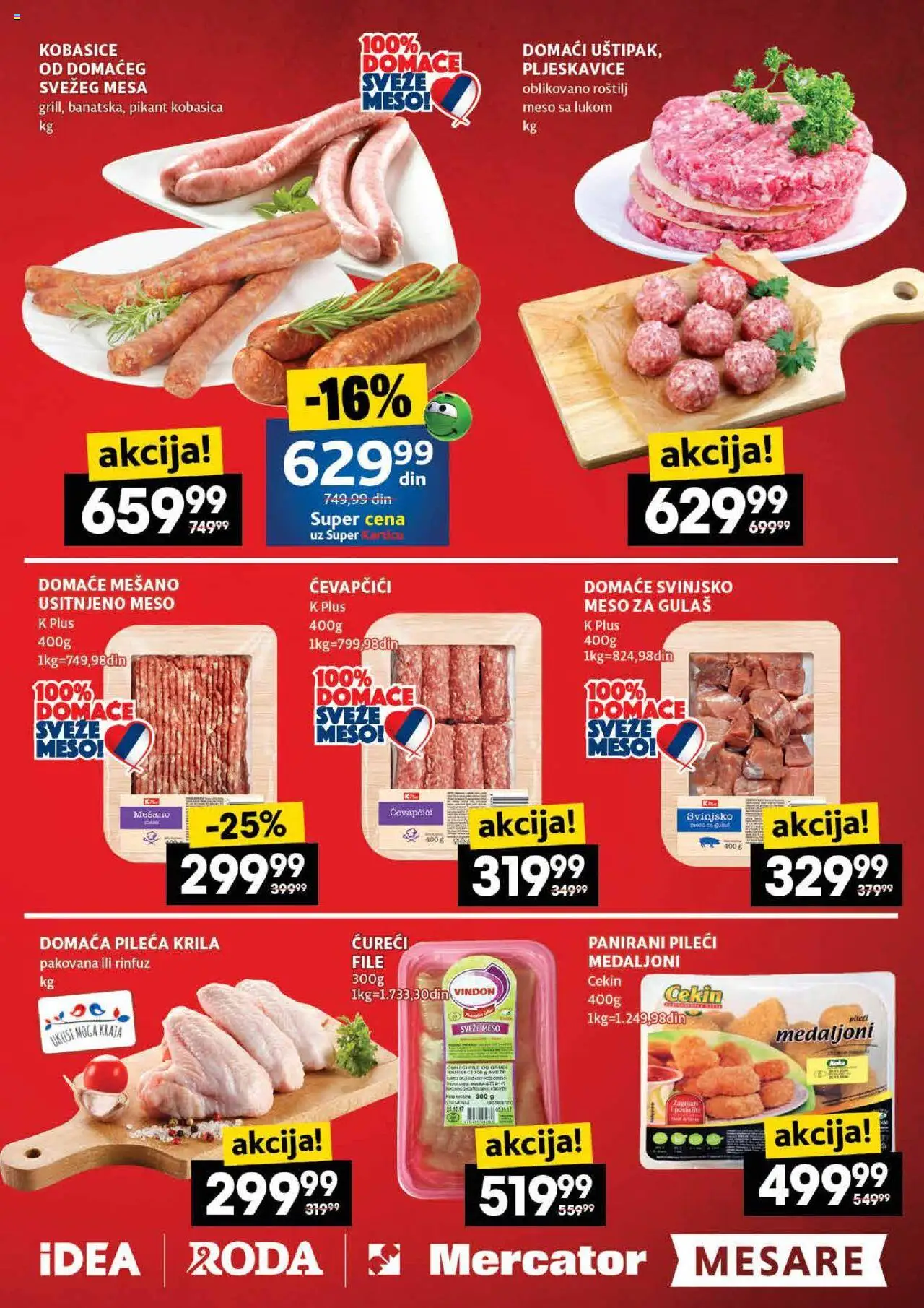 Roda katalog - važi od 07.08.2025 | Strana: 11 | Proizvode: Pljeskavice, Kobasica, Roštilj meso, Roštilj