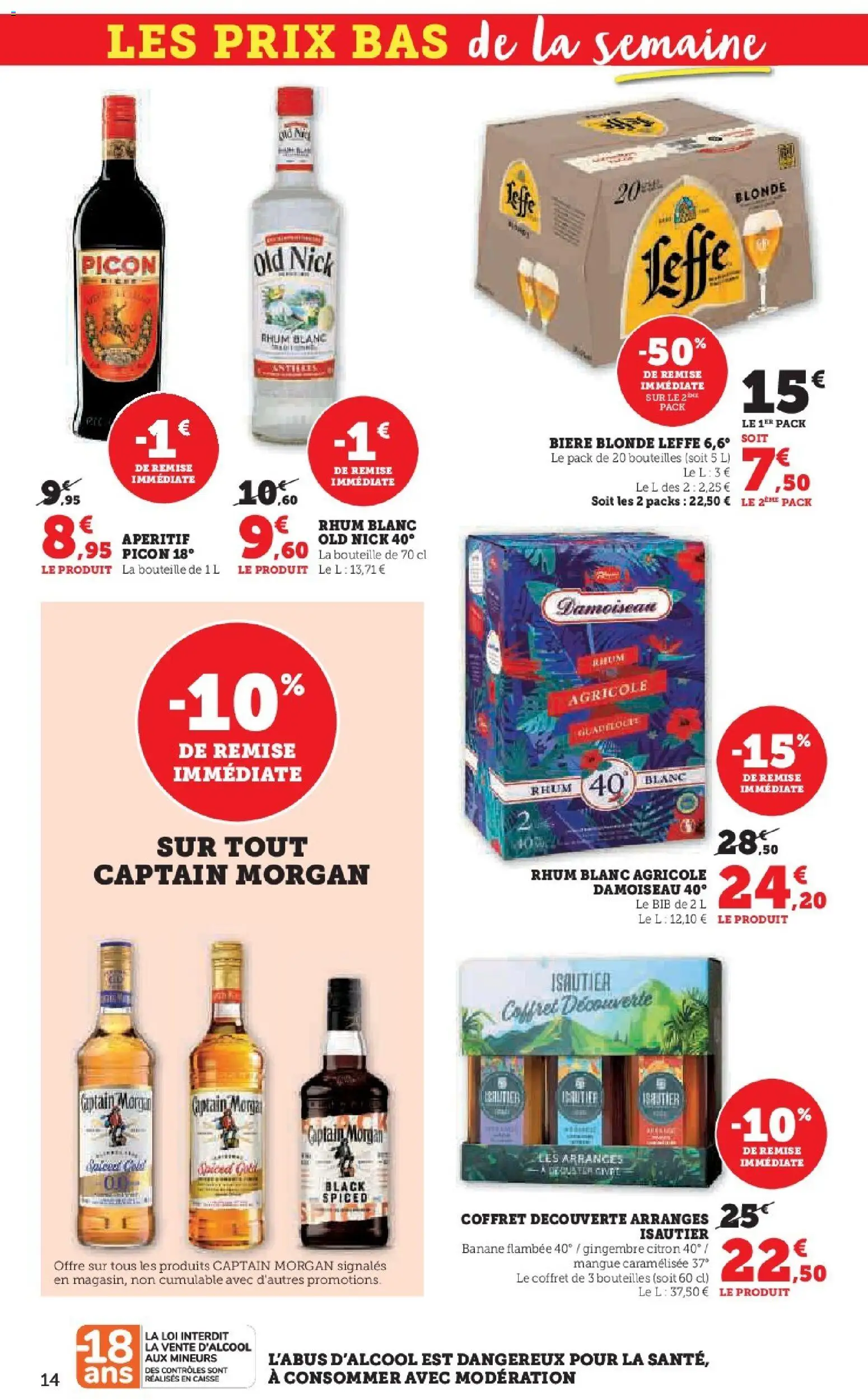 {H1} | Page: 14 | Produits: Mangue, Rhum, Banane, Biere blonde leffe