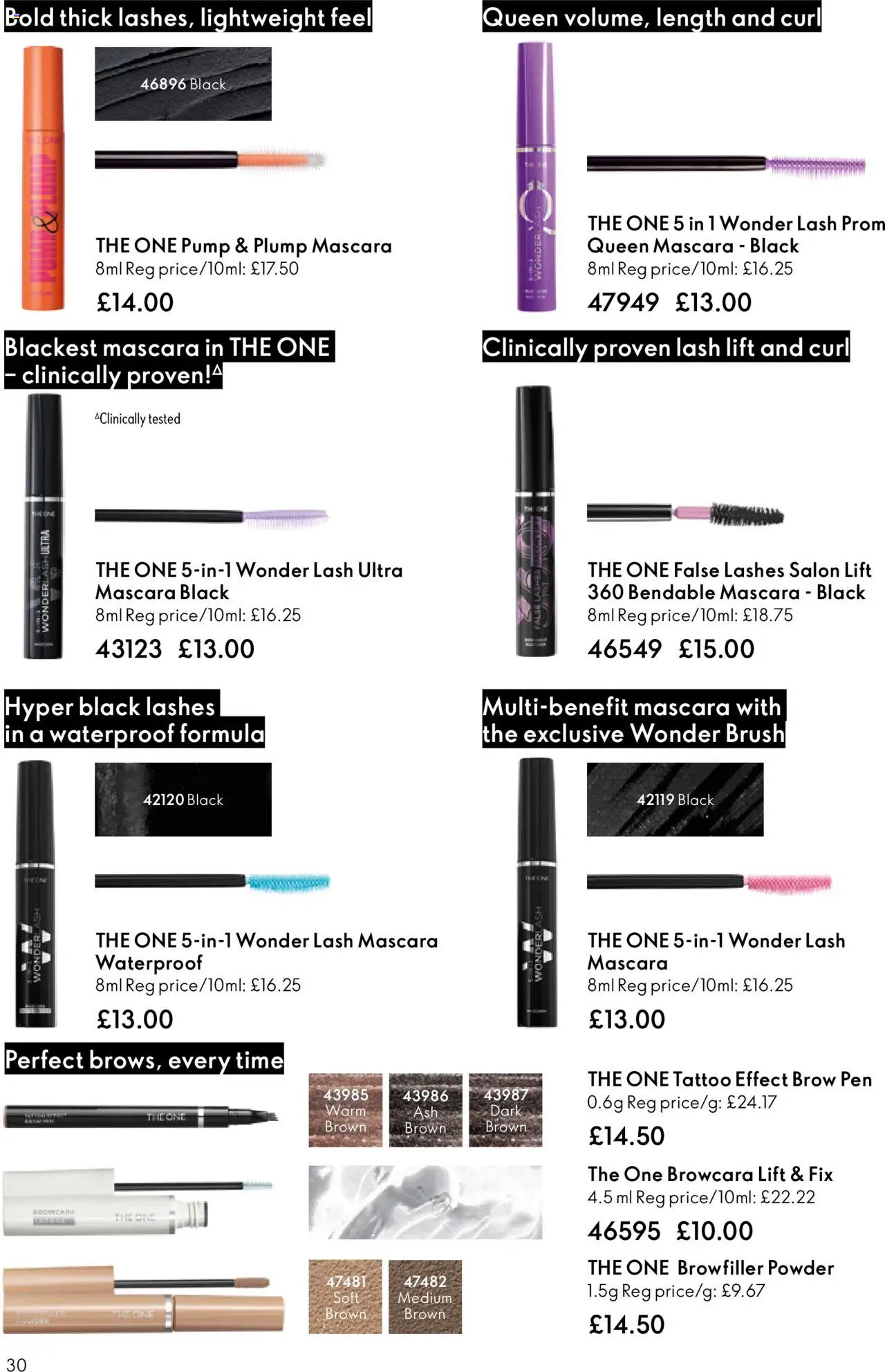 {H1} | Page: 30 | Products: Powder, Brush, Mascara, Bacon