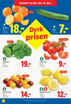 Lidl - Tilbudsavis Jule Priser gyldig fra 30.11.2025 | Side: 21 | Produkter: Appelsiner, Citroner, Spinat