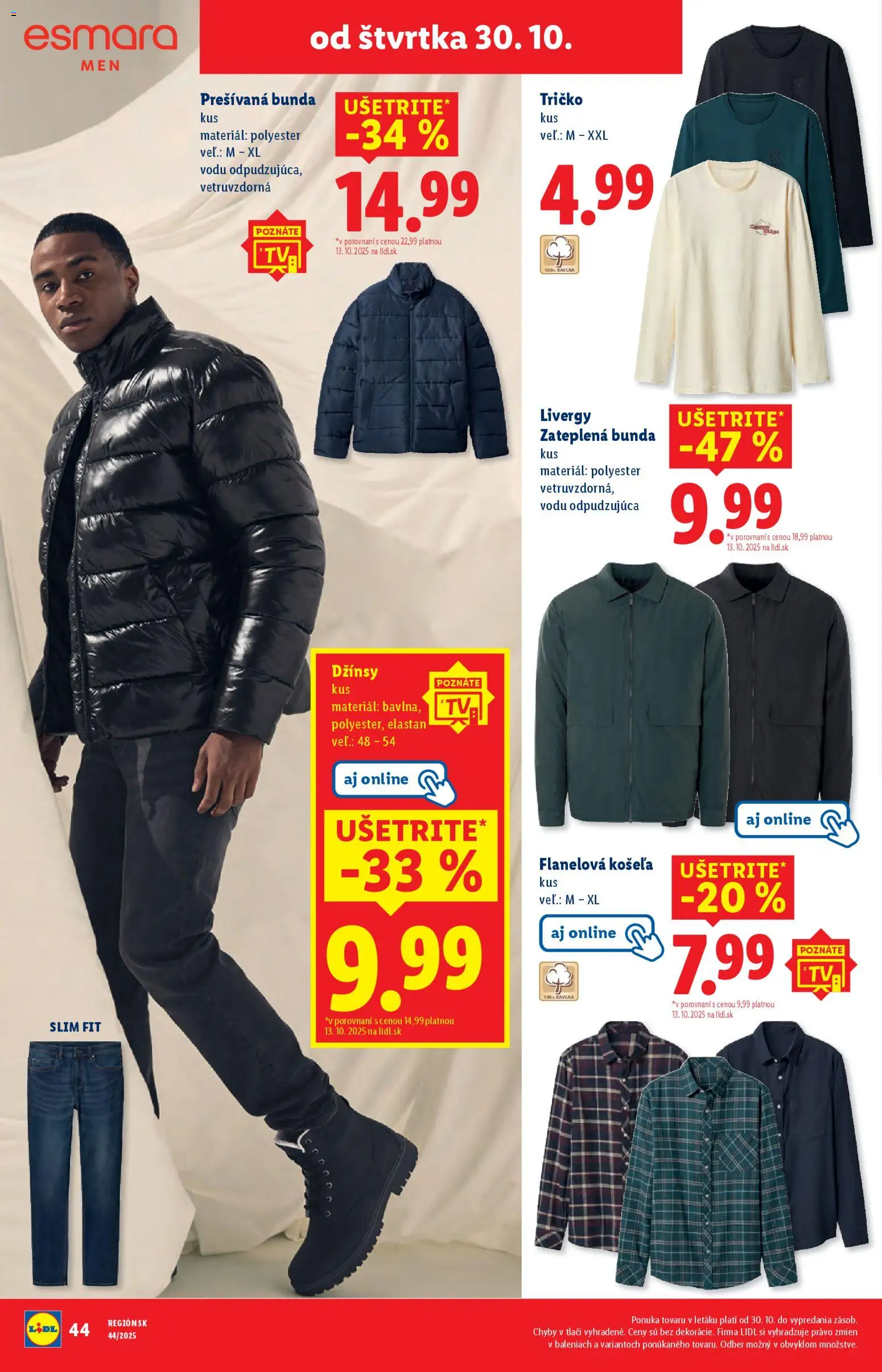 Nové Lidl akcie – leták je platný od 27.10.2025 | Strana: 80 | Produkty: Tričko, Košeľa, Bunda