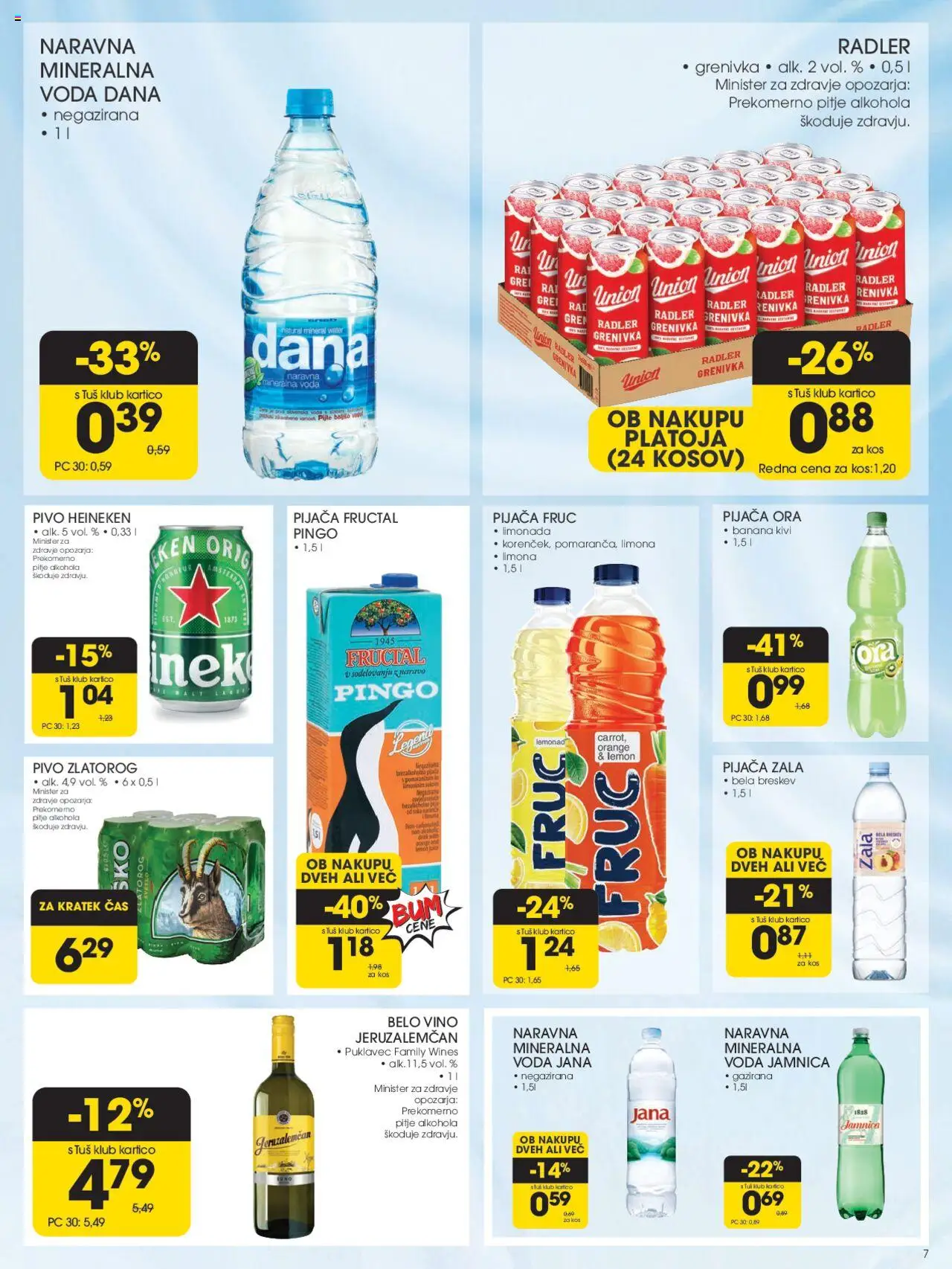 Tuš katalog │ velja od 13.08.2025 | Stran: 7 | Izdelki: Kos, Pivo, Voda, Breskev