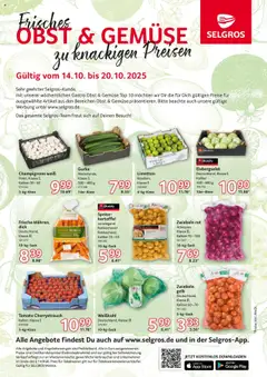 Selgros Obst & Gemüse ab 14.10.2025 gültig