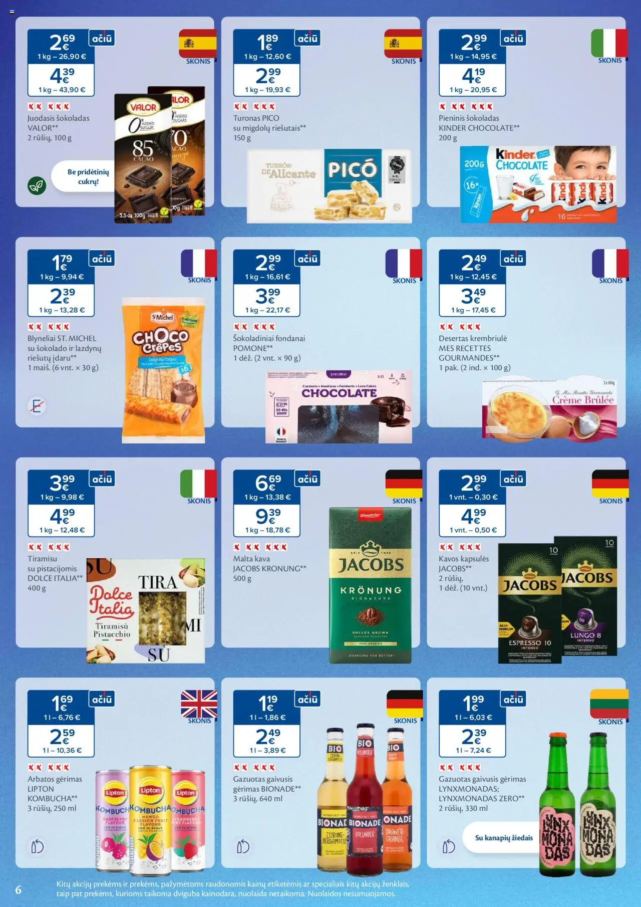 MAXIMA leidinys│galioja nuo 19.08.2025 | Puslapis: 6 | Prekių: Gaivusis gėrimas, Kava, Šokoladas