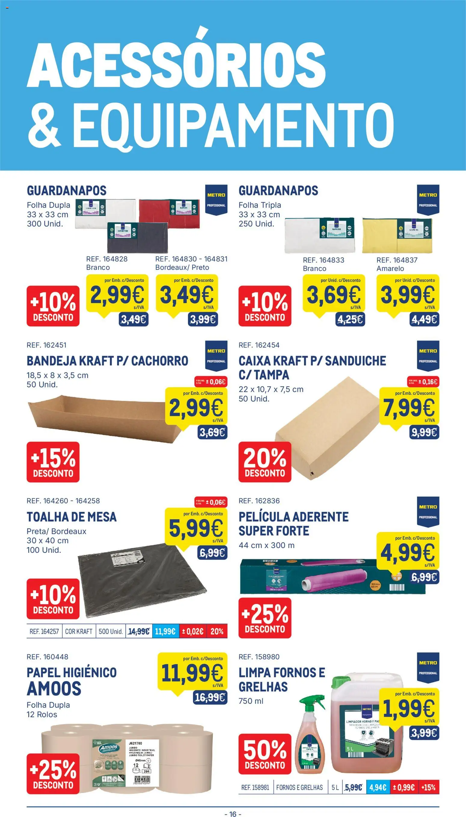 Makro folheto │ válido de 31.03.2026 | Página: 16 | Produtos: Sanduíche, Papel higiénico, Bandeja, Caixa