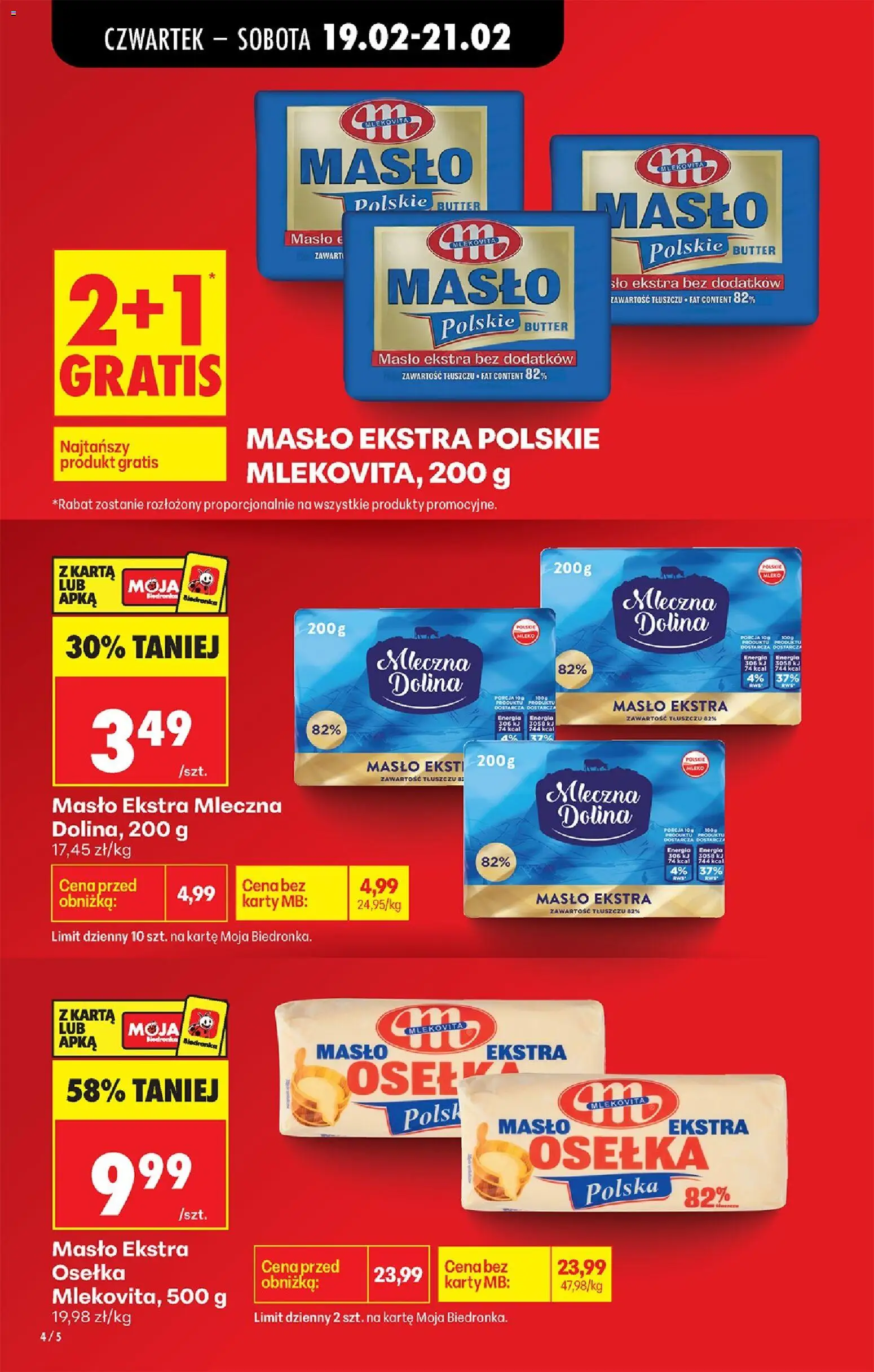 Biedronka Polsko leták - W tym tygodniu od 19.02.2026 | Strana: 6 | Produkty: Mléko, Máslo, Karty