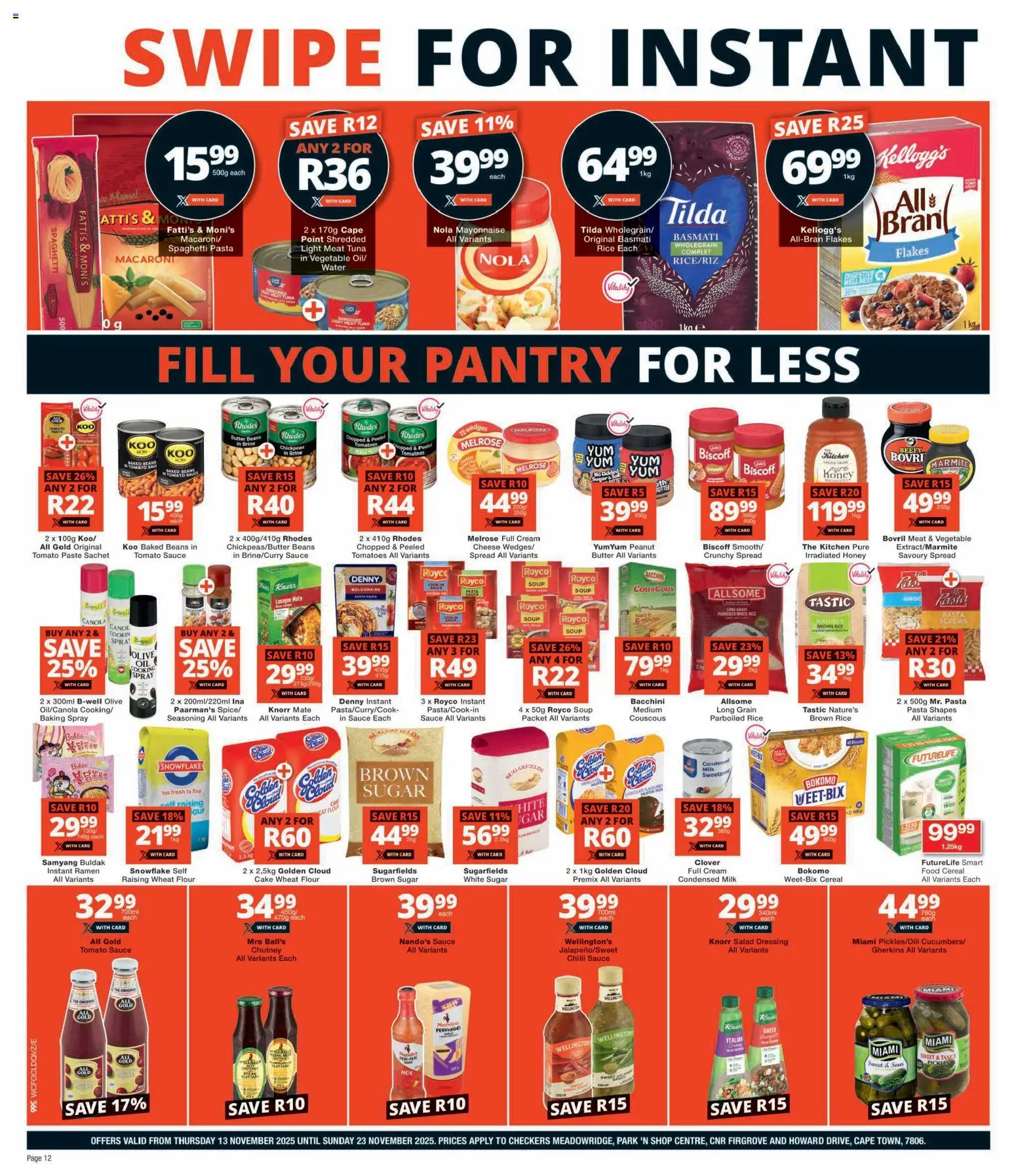 New Checkers catalogue – valid from 13.11.2025 | Page: 12 | Products: Seasoning, Soup, Flakes, Chilli