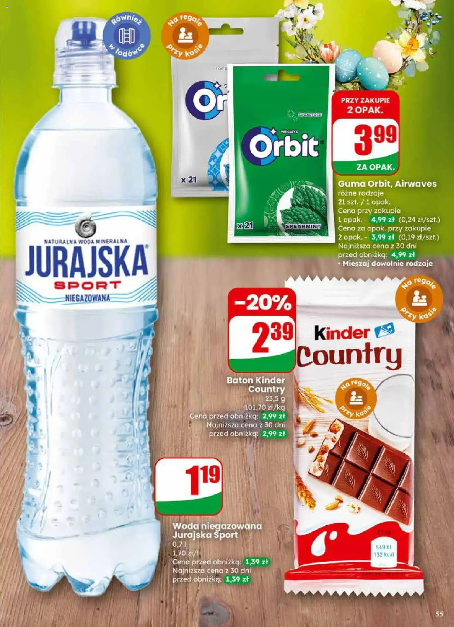 Dino gazetka od 01.04.2026 | Strona: 55 | Produkty: Baton, Woda niegazowana, Woda