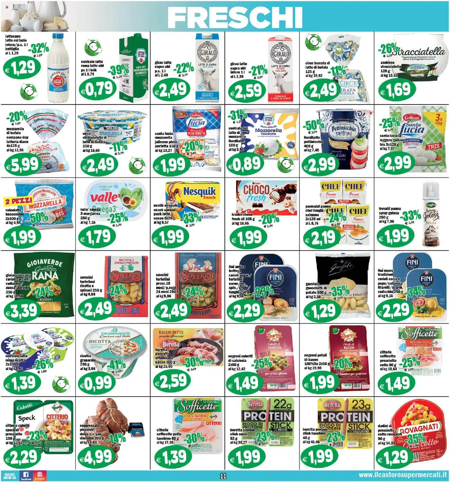 Volantino Il Castoro del 07.04.2026 | Pagina: 11 | Prodotti: Salmone, Salsiccia, Tortelloni, Margarina