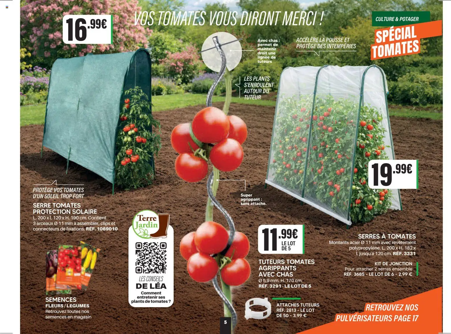 {H1} | Page: 5 | Produits: Plants de tomates, Tomates