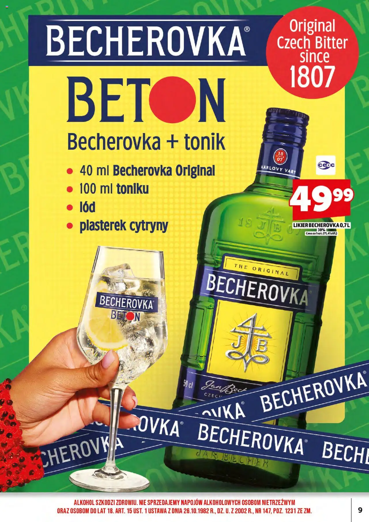 Topaz Gazetka alkoholowa od 01.10.2025 | Strona: 11 | Produkty: Cytryny, Becherovka, Alkohol, Tonik