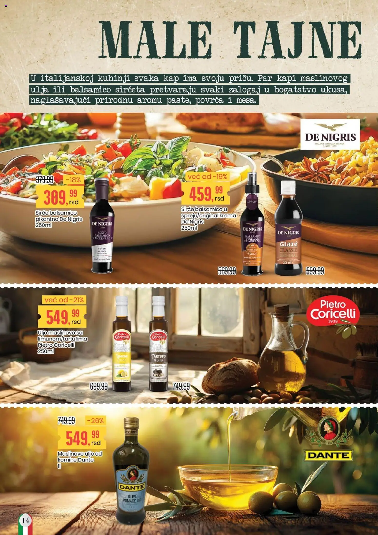 Aroma Market katalog - važi od 27.03.2026 | Strana: 14 | Proizvode: Krema, Ulje, Sirće, Maslinovo ulje
