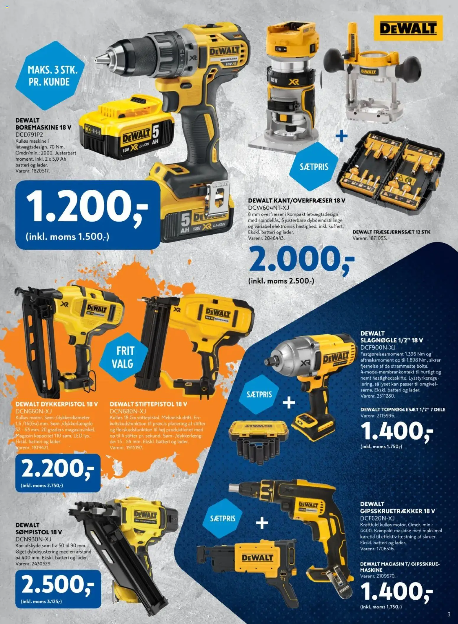 Davidsen tilbudsavis – gyldig fra 20.11.2025 | Side: 3 | Produkter: Boremaskine, Søm, Batteri