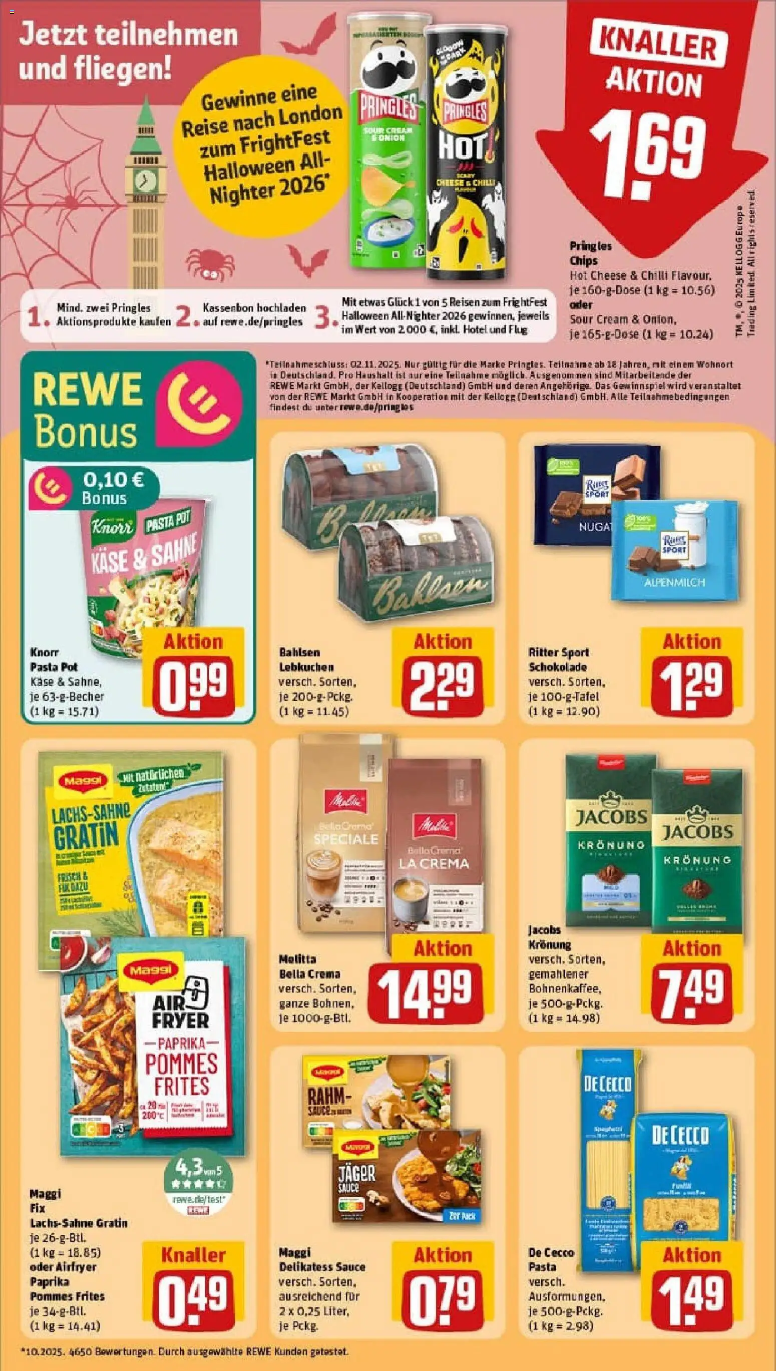Rewe prospekt München / Moosach	 – gültig ab 26.10.2025 | Seite: 15 | Produkte: Maggi, Käse, Pommes frites, Pasta