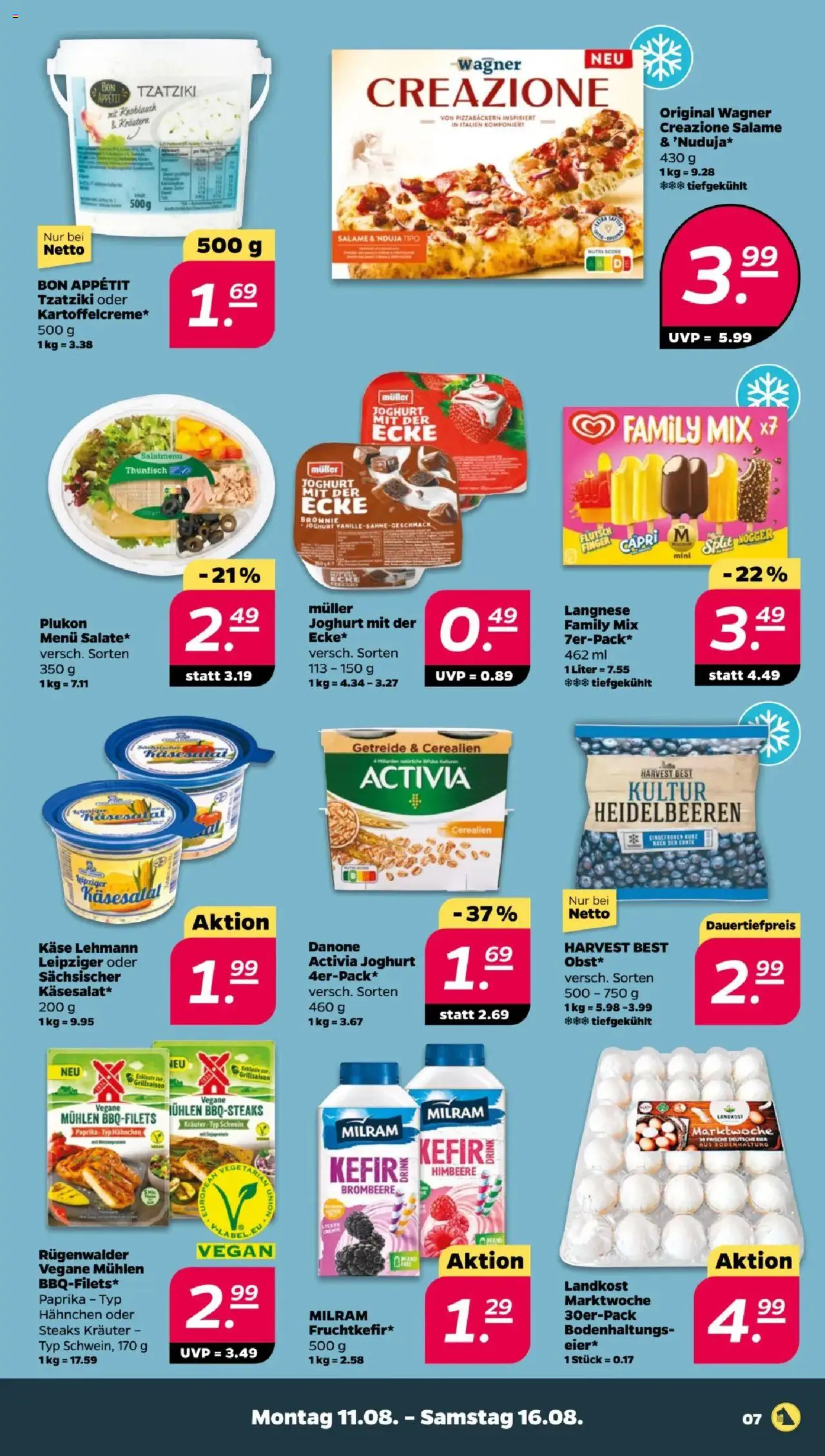 Netto Prospekt 	 - gültig ab dem 11.08.2025 | Seite: 7 | Produkte: Joghurt, Thunfisch, Heidelbeeren, Getreide