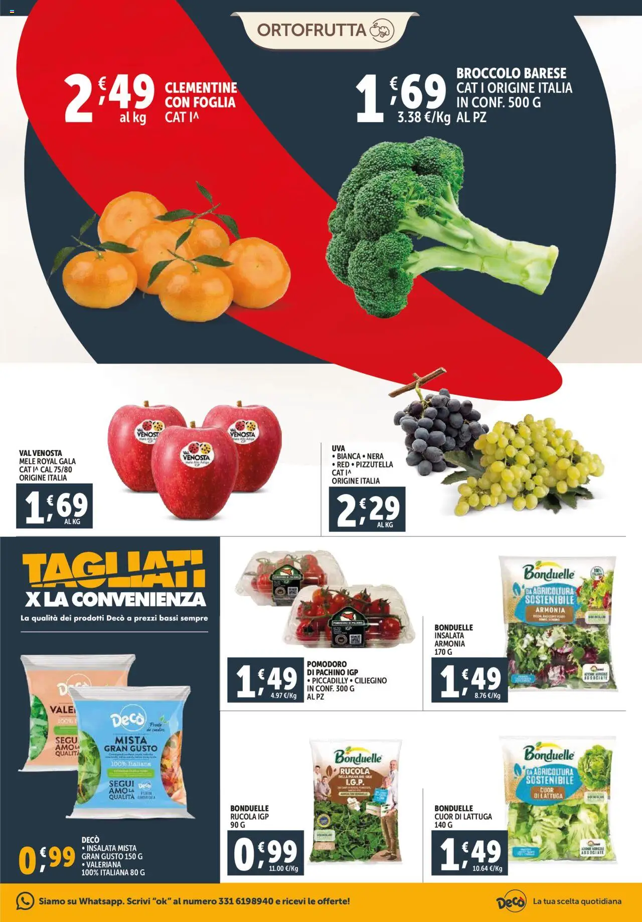 Volantino Decò del 16.10.2025 | Pagina: 7 | Prodotti: Rucola, Insalata, Pomodoro, Lattuga