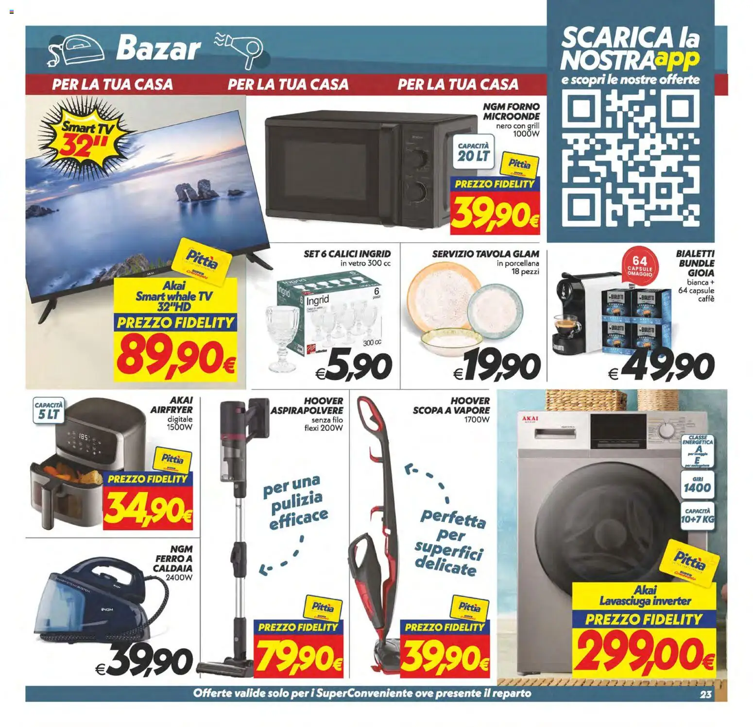 Volantino SuperConveniente del 06.03.2026 | Pagina: 23 | Prodotti: Lavasciuga, Caldaia, TV, Forno