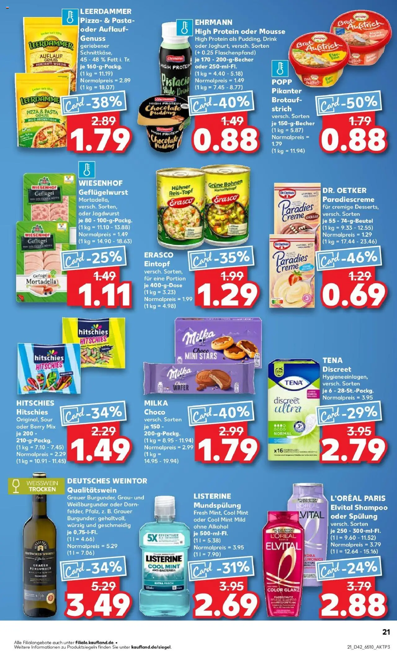 Kaufland prospekt Wuppertal	 – gültig ab 15.10.2025 | Seite: 21 | Produkte: Weißwein, Shampoo, Spülung, Leerdammer