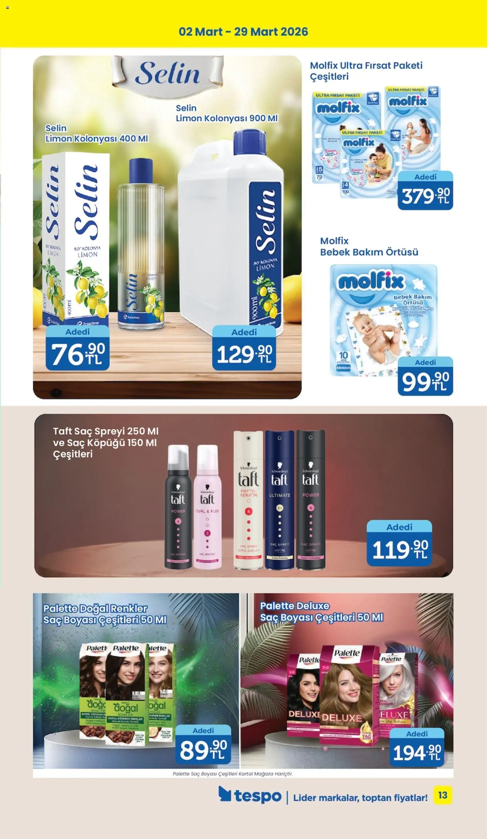 Tespo Katalog - 02.03.2026 tarihinden itibaren geçerlidir | Sayfa: 13 | Ürünler: Saç spreyi, Limon